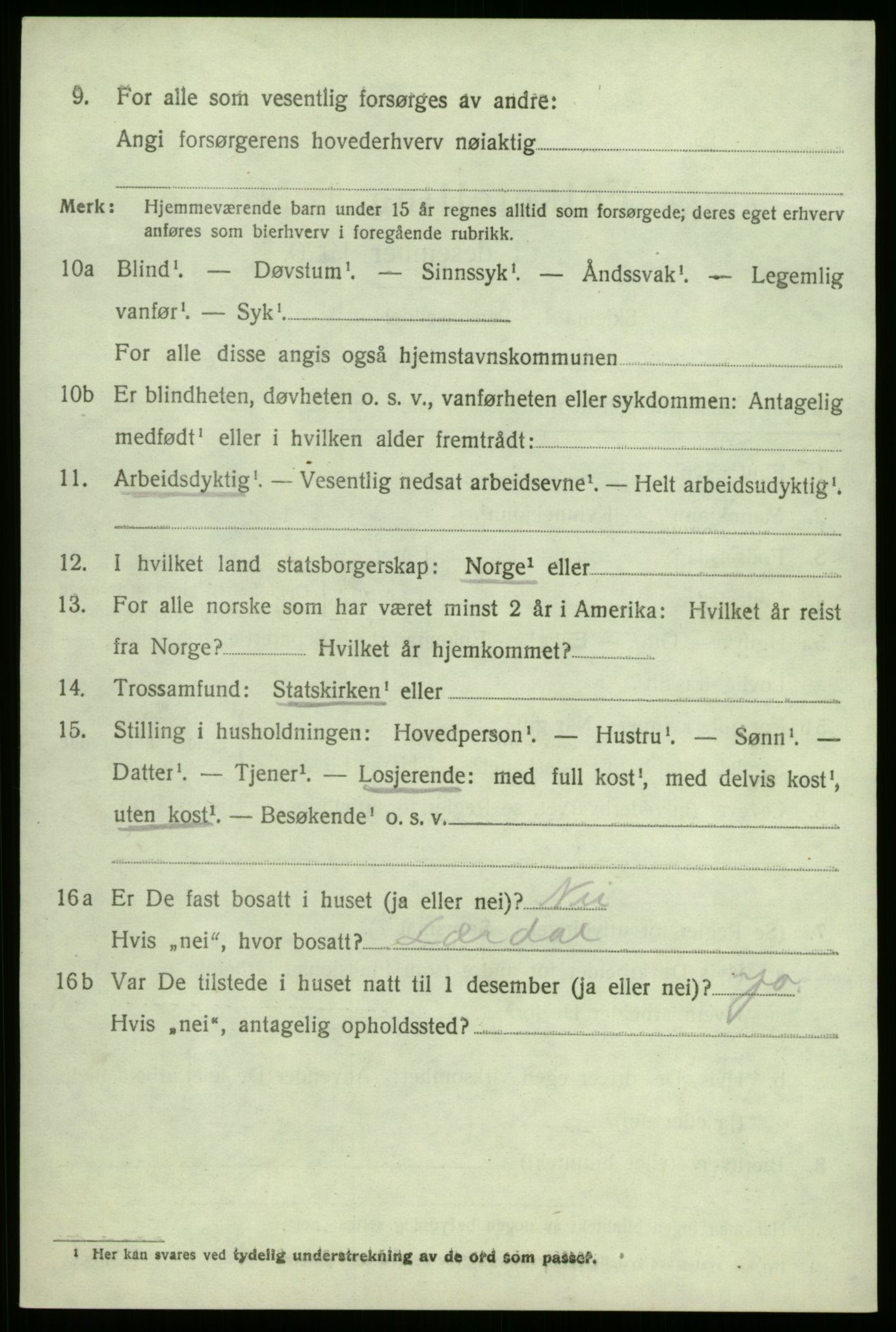 SAB, 1920 census for Kyrkjebø, 1920, p. 3924