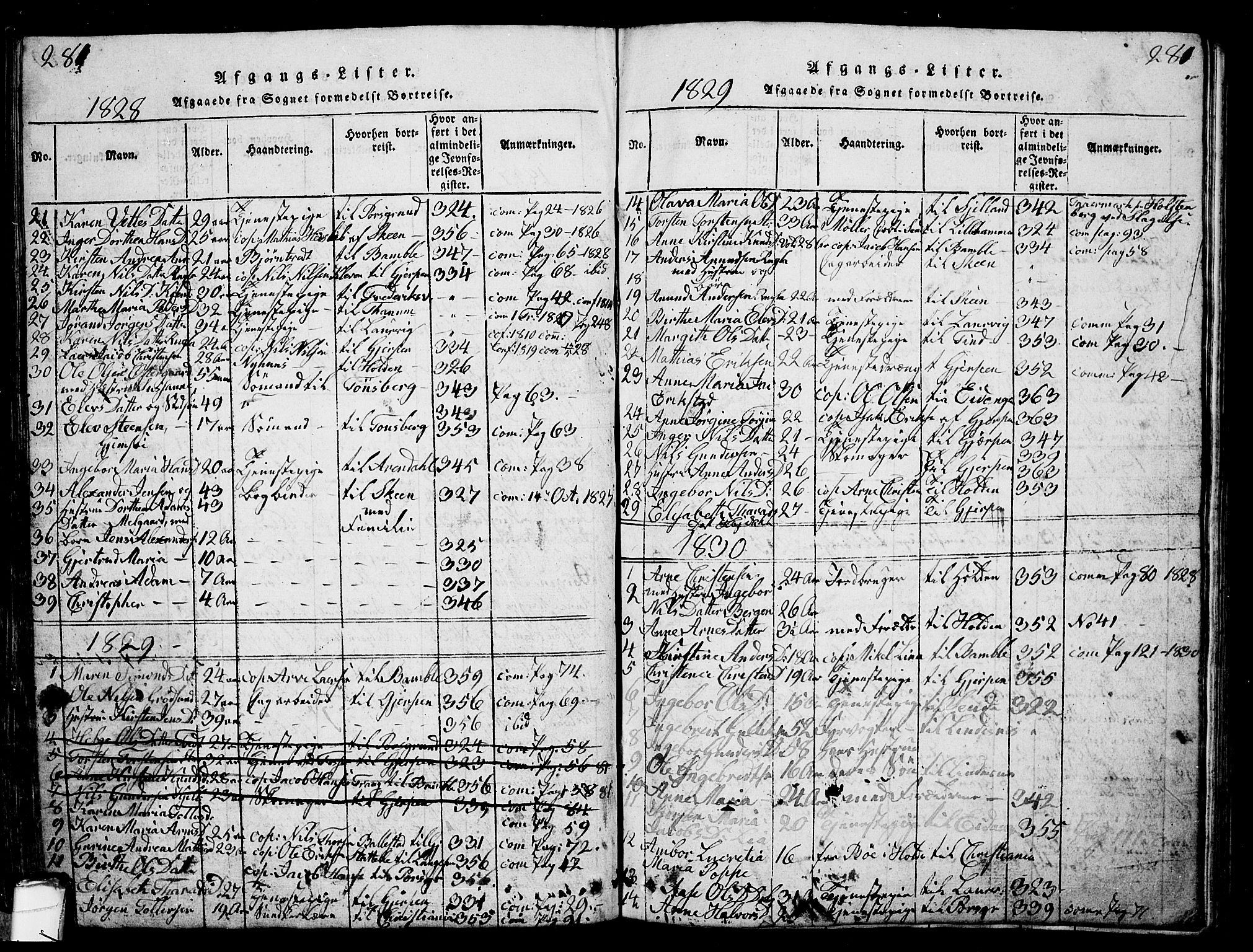 Solum kirkebøker, SAKO/A-306/G/Ga/L0001: Parish register (copy) no. I 1, 1814-1833, p. 281