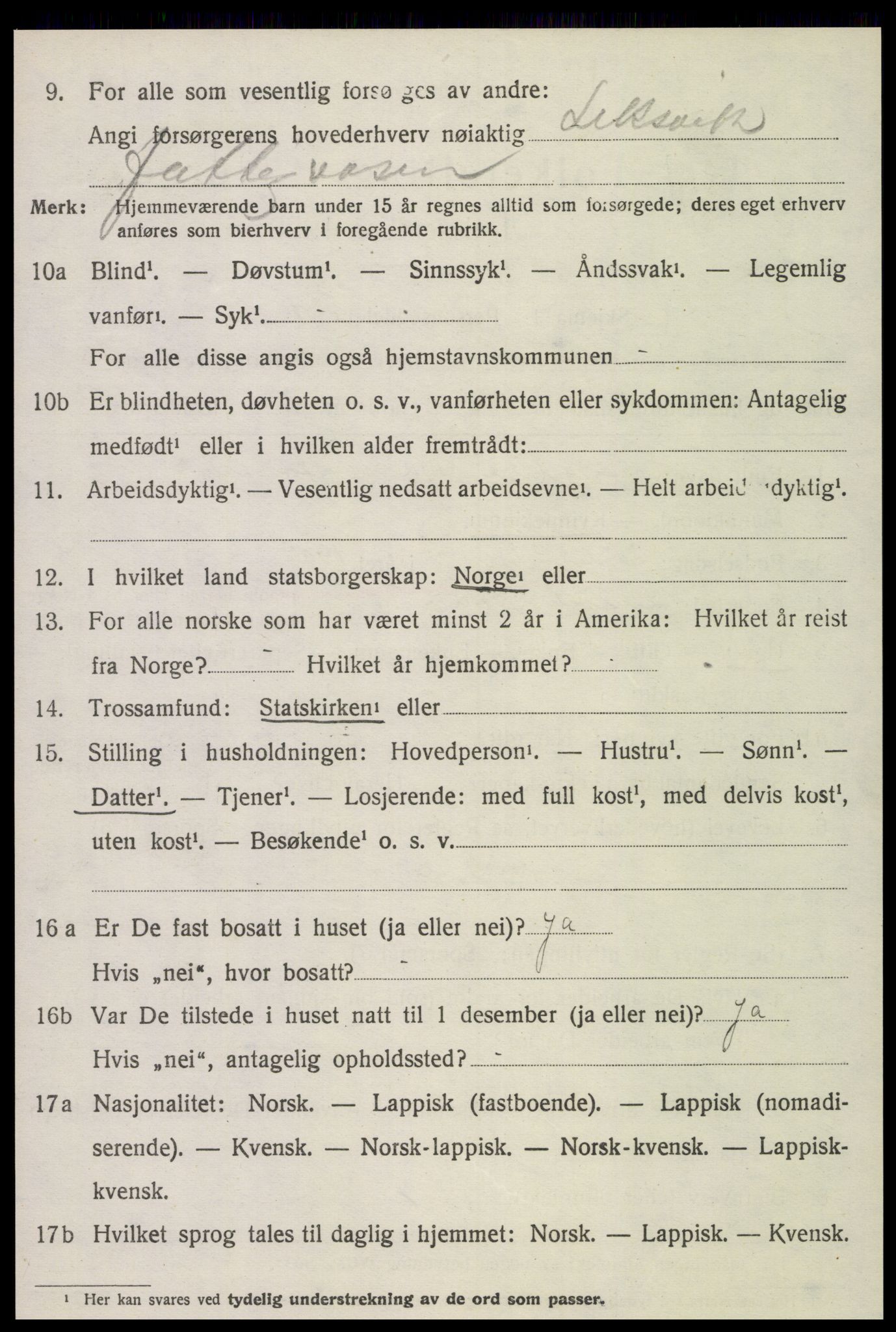 SAT, 1920 census for Leksvik, 1920, p. 3487