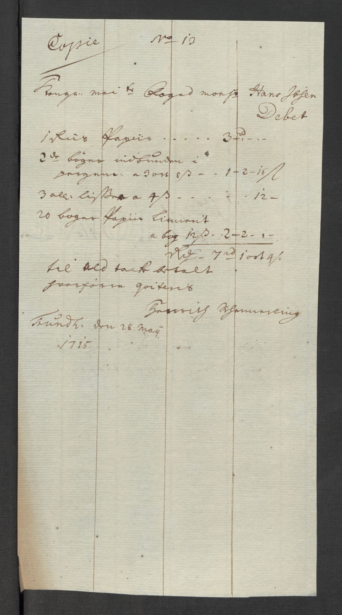 Rentekammeret inntil 1814, Reviderte regnskaper, Fogderegnskap, RA/EA-4092/R60/L3966: Fogderegnskap Orkdal og Gauldal, 1715, p. 493