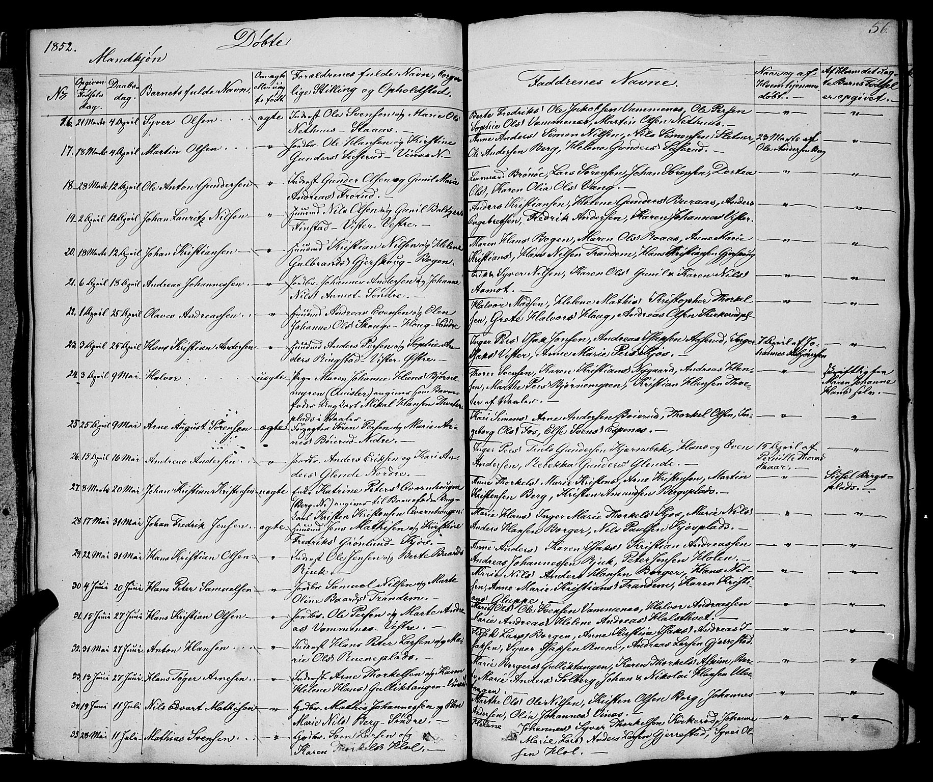 Skiptvet prestekontor Kirkebøker, SAO/A-20009/F/Fa/L0006: Parish register (official) no. 6, 1839-1860, p. 56