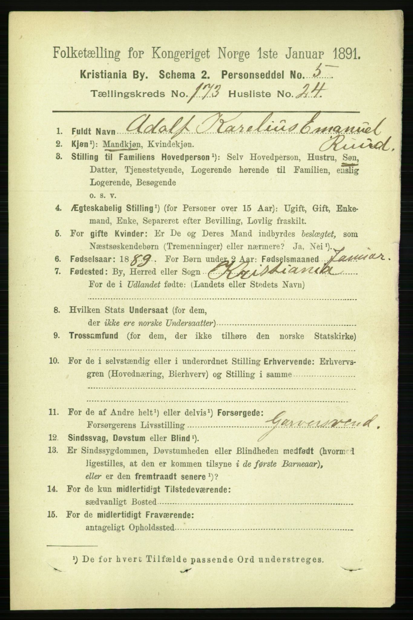 RA, 1891 census for 0301 Kristiania, 1891, p. 103831