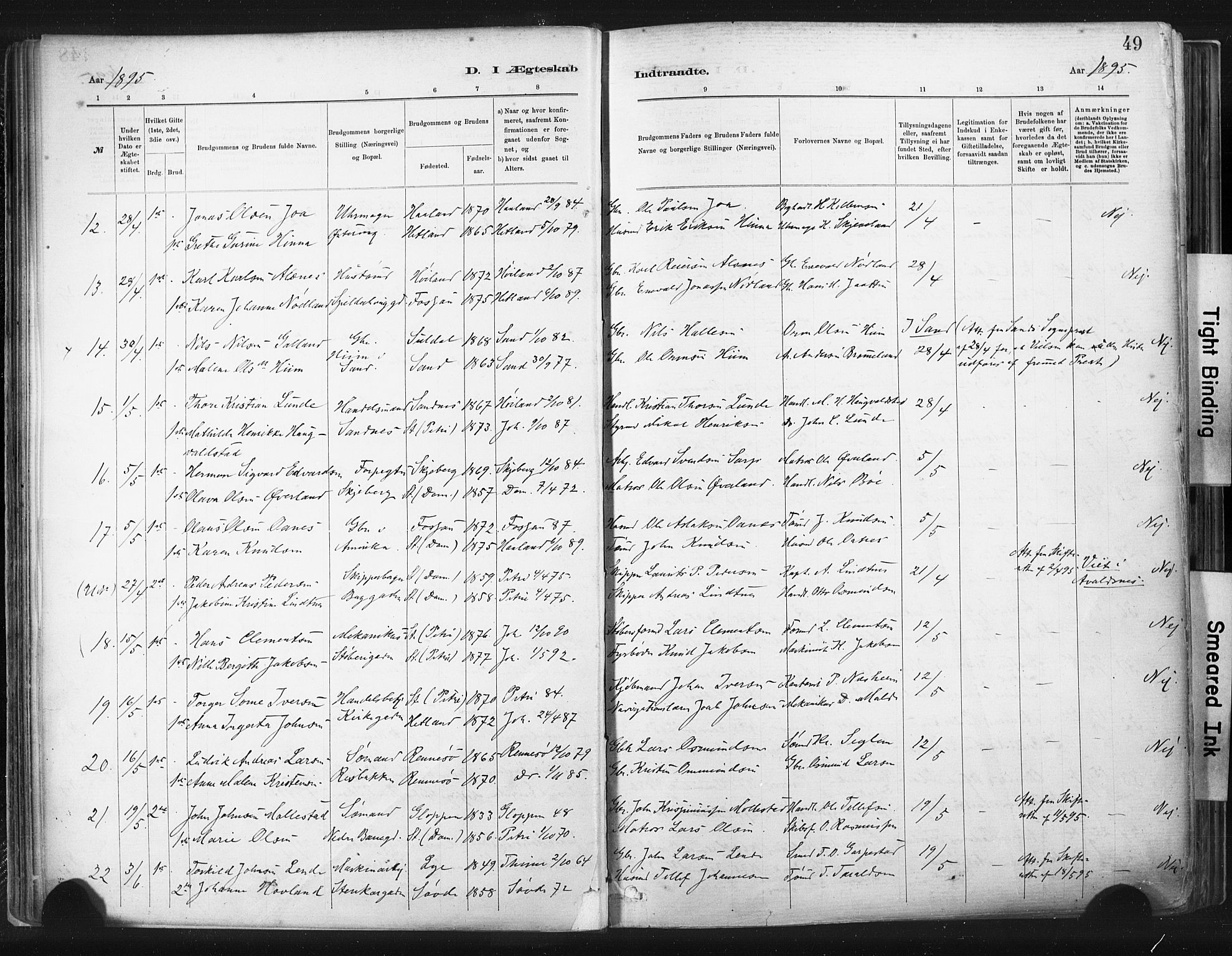 St. Johannes sokneprestkontor, SAST/A-101814/001/30/30BA/L0003: Parish register (official) no. A 3, 1885-1910, p. 49