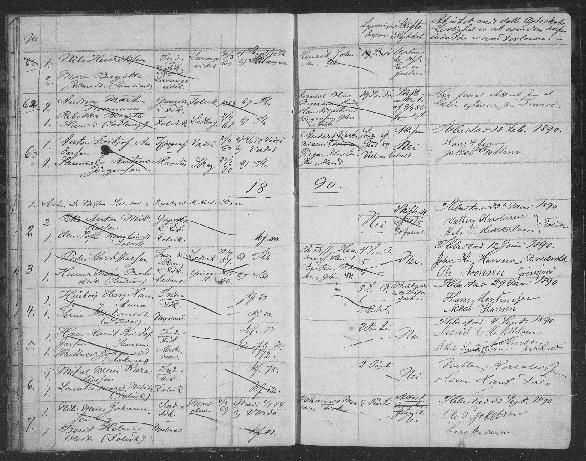 Ibestad sokneprestembete, AV/SATØ-S-0077/I/Ie/L0066: Banns register no. 66, 1888-1904