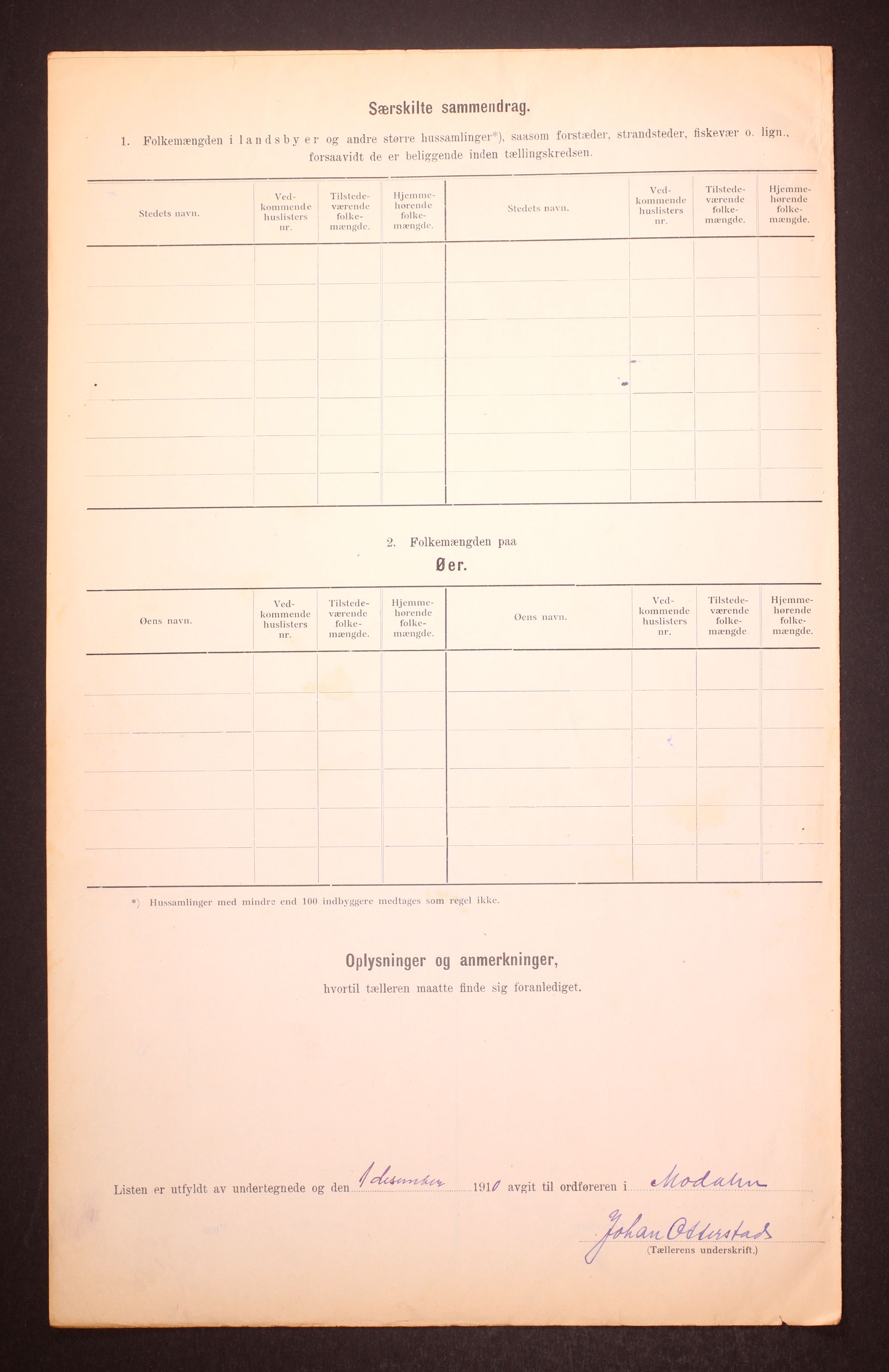 RA, 1910 census for Modalen, 1910, p. 12