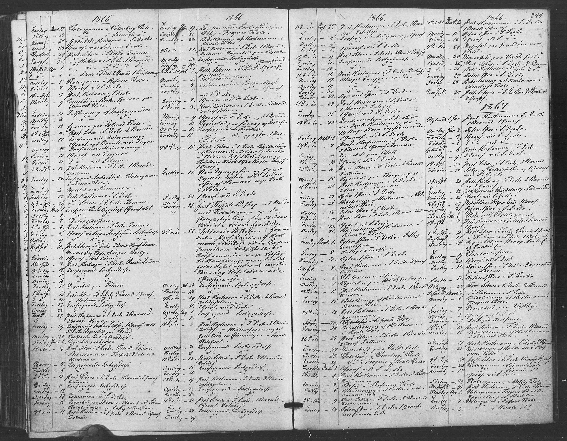 Sørum prestekontor Kirkebøker, SAO/A-10303/F/Fa/L0006: Parish register (official) no. I 6, 1864-1877, p. 244