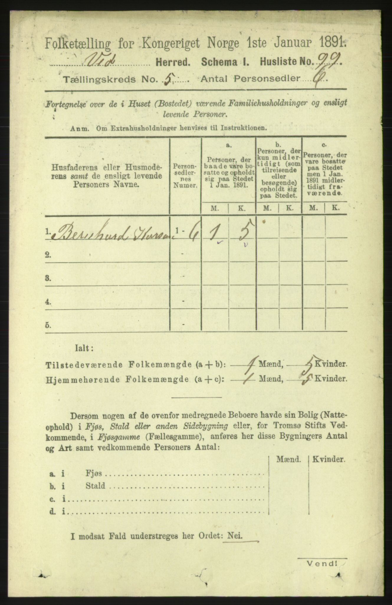 RA, 1891 census for 1541 Veøy, 1891, p. 2479