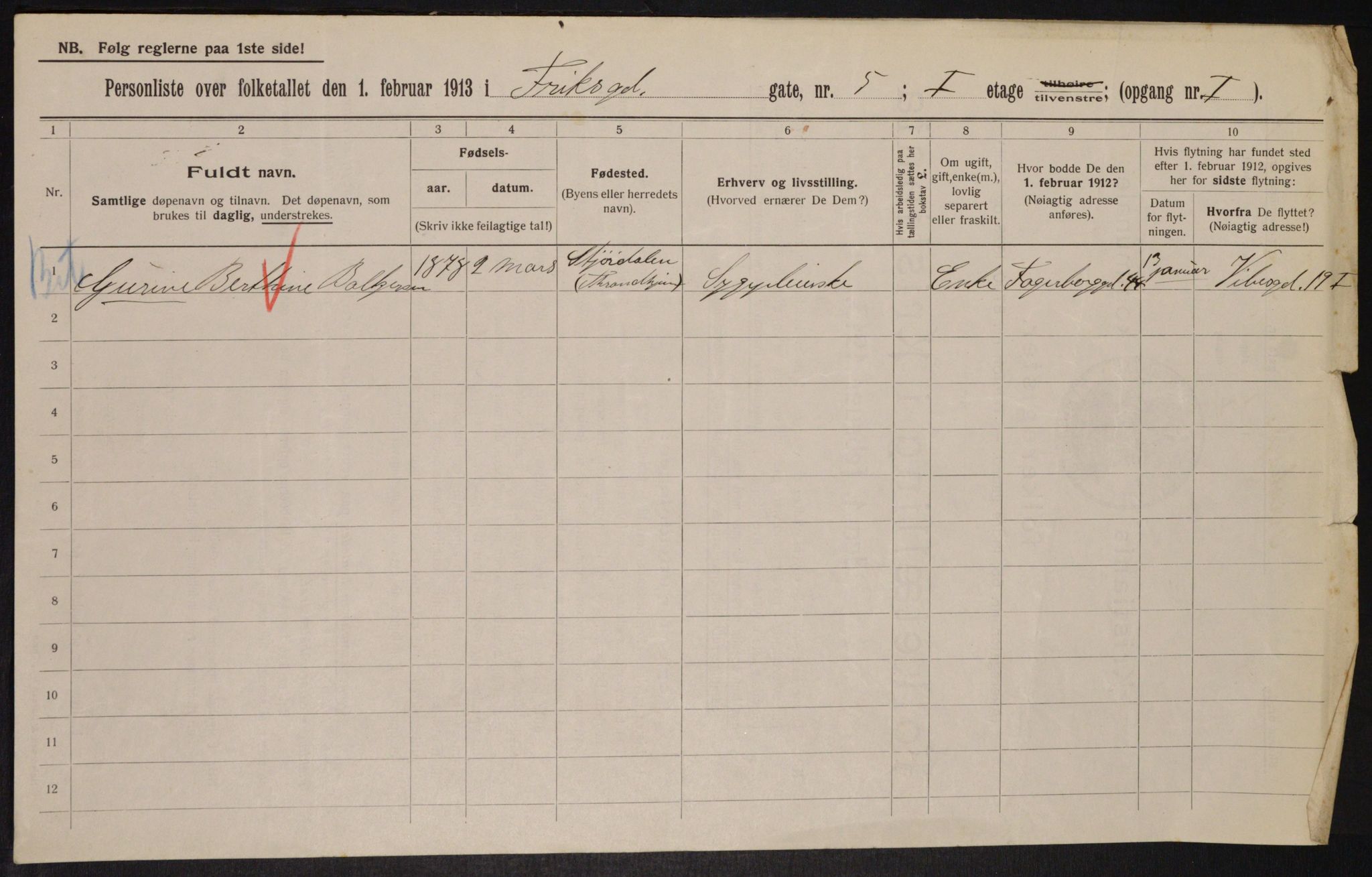 OBA, Municipal Census 1913 for Kristiania, 1913, p. 26984