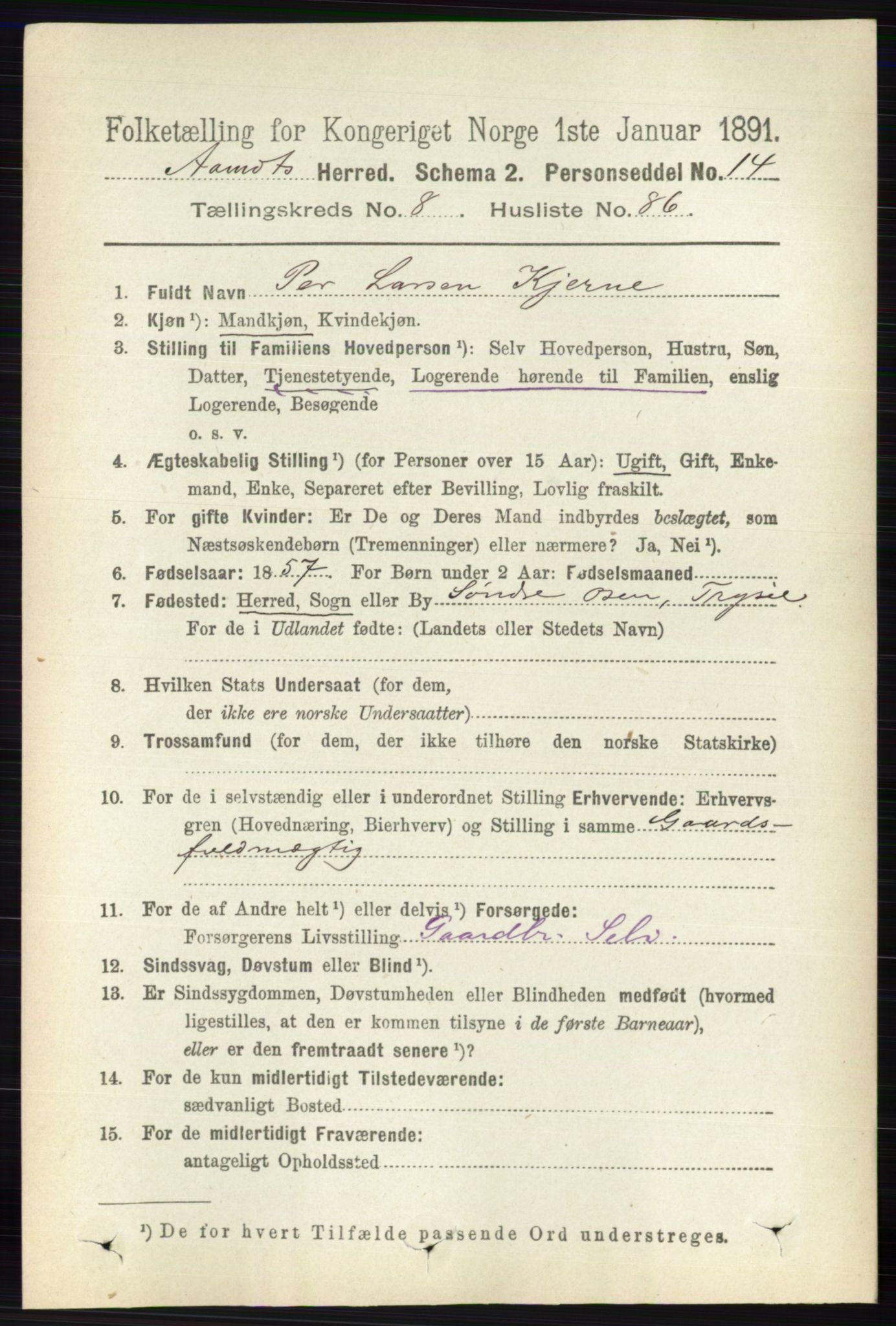 RA, 1891 census for 0429 Åmot, 1891, p. 4026