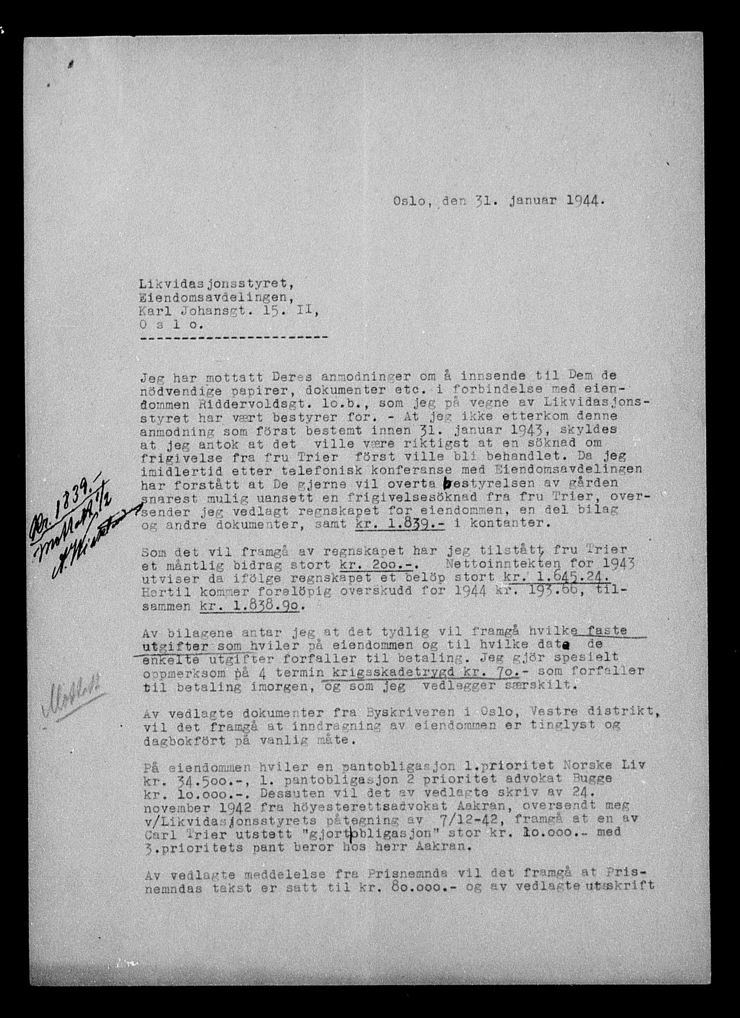Justisdepartementet, Tilbakeføringskontoret for inndratte formuer, AV/RA-S-1564/H/Hc/Hcc/L0984: --, 1945-1947, p. 266