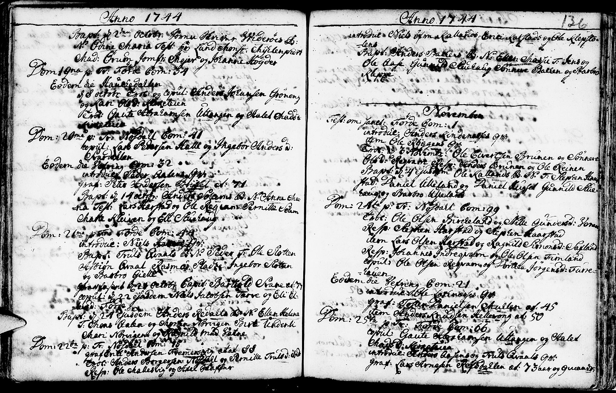 Førde sokneprestembete, SAB/A-79901/H/Haa/Haaa/L0002: Parish register (official) no. A 2, 1728-1748, p. 136