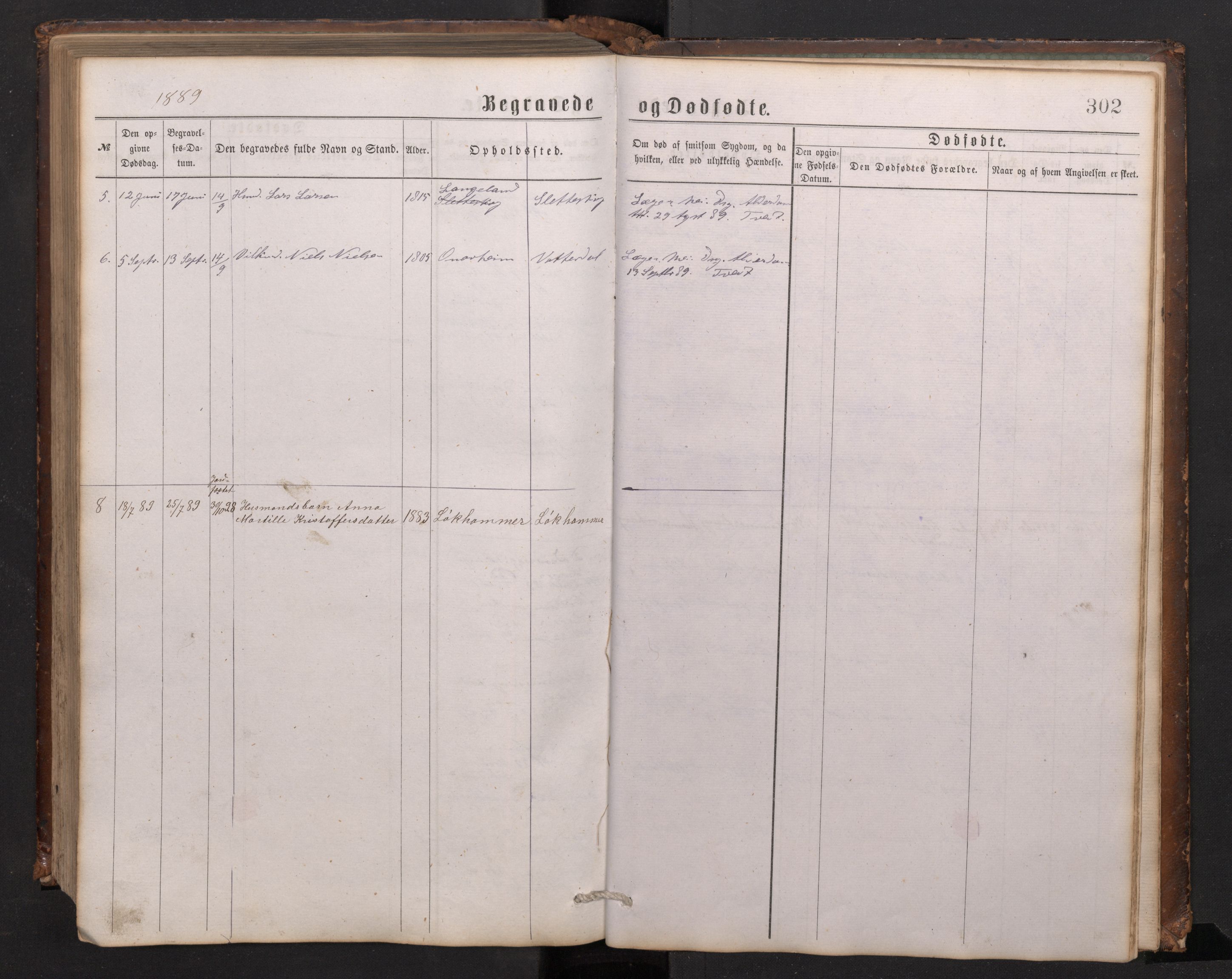 Tysnes sokneprestembete, SAB/A-78601/H/Hab: Parish register (copy) no. C 1, 1873-1895, p. 301b-302a