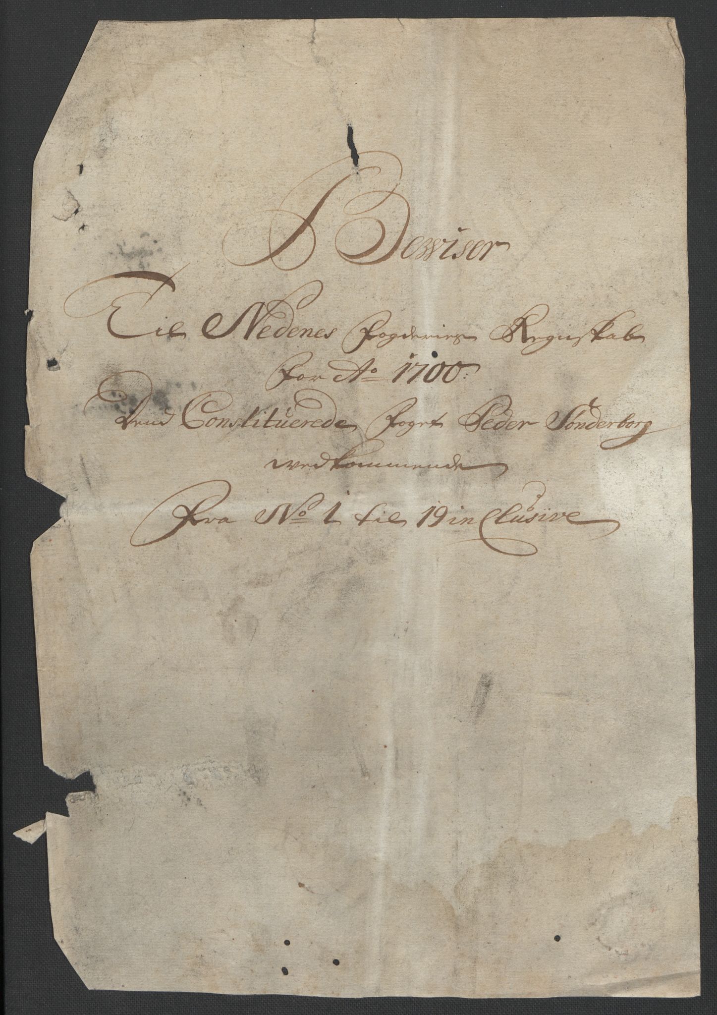 Rentekammeret inntil 1814, Reviderte regnskaper, Fogderegnskap, AV/RA-EA-4092/R39/L2315: Fogderegnskap Nedenes, 1700-1701, p. 28