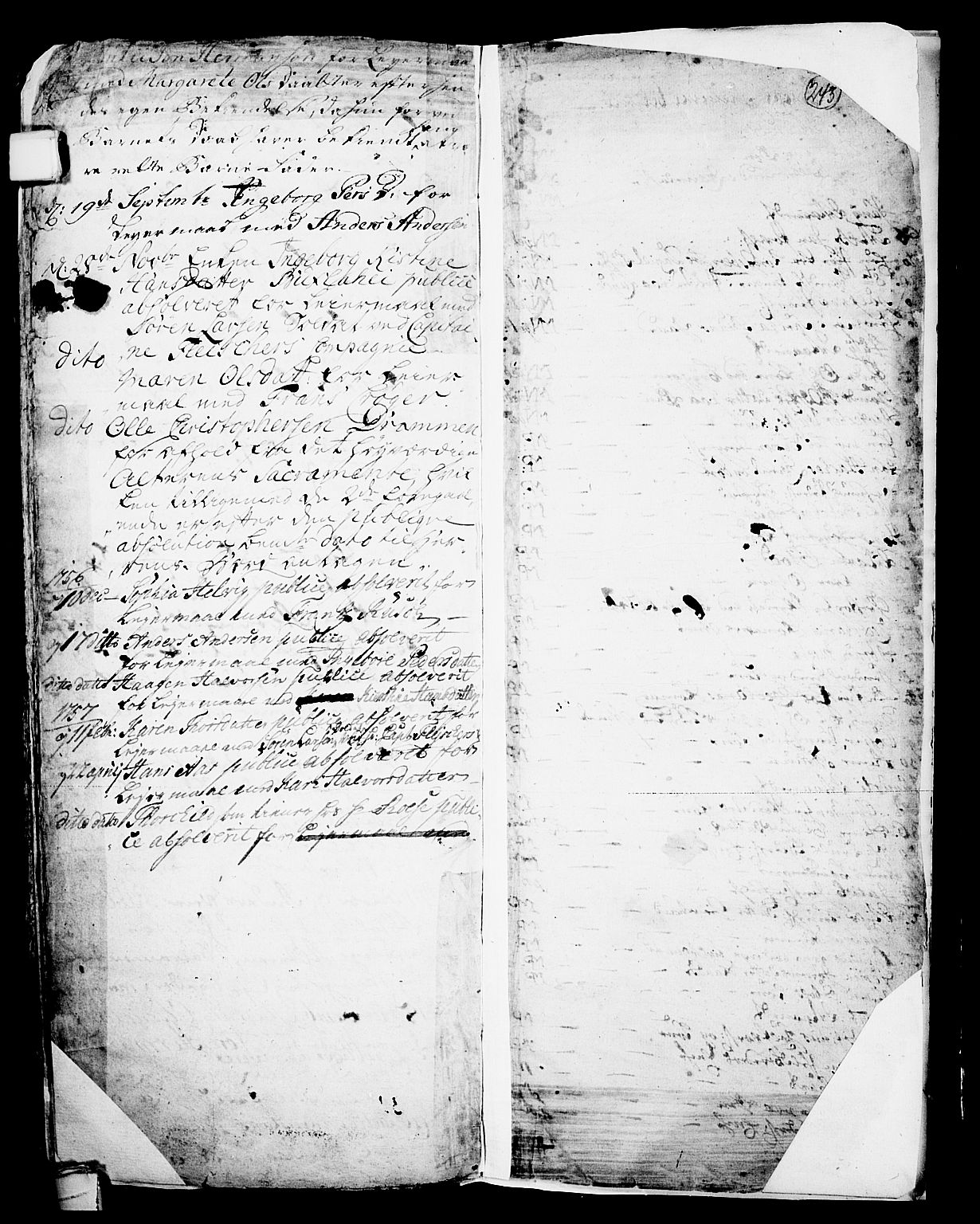 Skien kirkebøker, SAKO/A-302/F/Fa/L0002: Parish register (official) no. 2, 1716-1757, p. 243