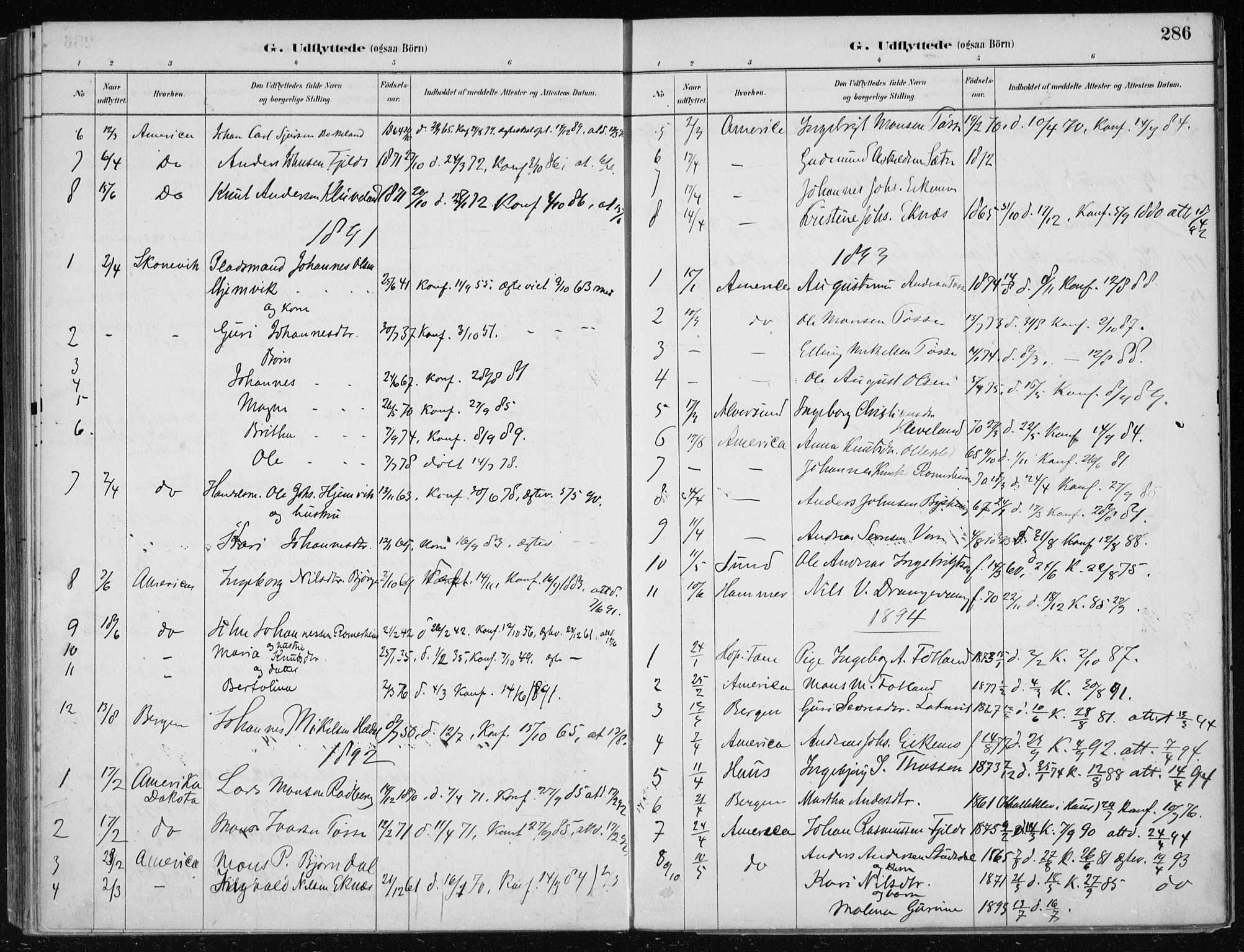 Hosanger sokneprestembete, AV/SAB-A-75801/H/Haa: Parish register (official) no. B  1, 1880-1896, p. 286