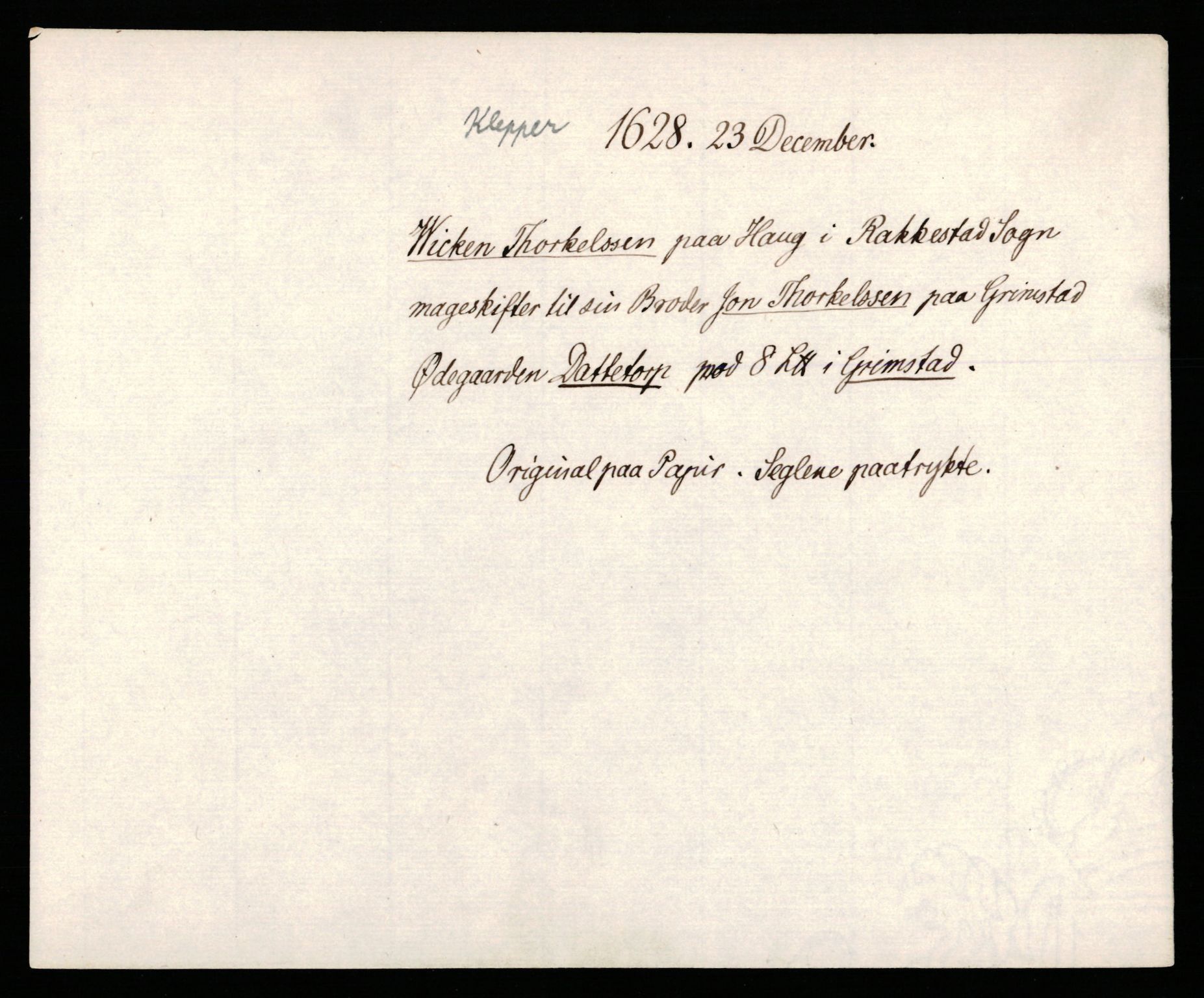 Riksarkivets diplomsamling, AV/RA-EA-5965/F35/F35b/L0007: Riksarkivets diplomer, seddelregister, 1625-1634, p. 207