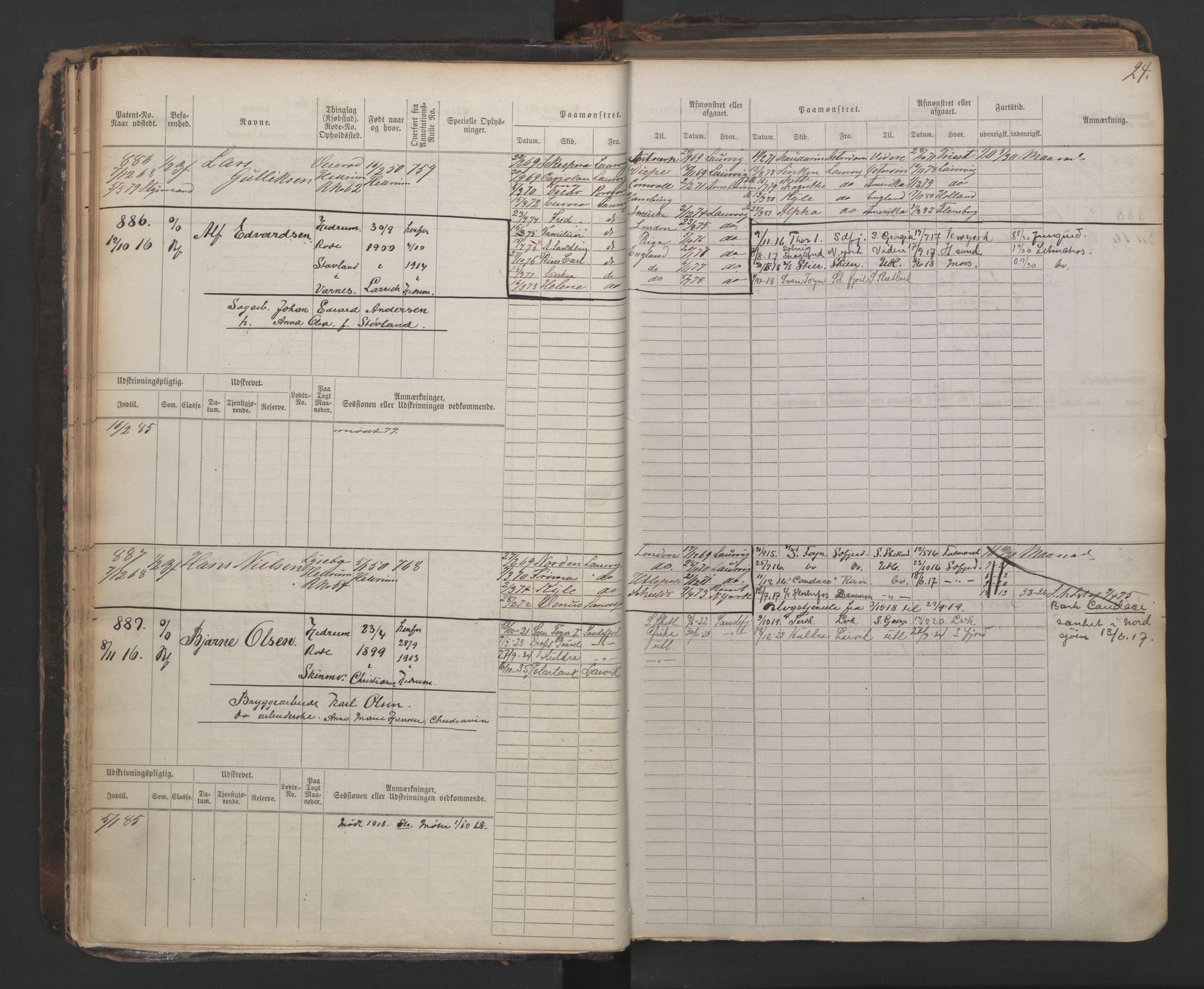Larvik innrulleringskontor, AV/SAKO-A-787/F/Fc/L0003: Hovedrulle, 1868, p. 24