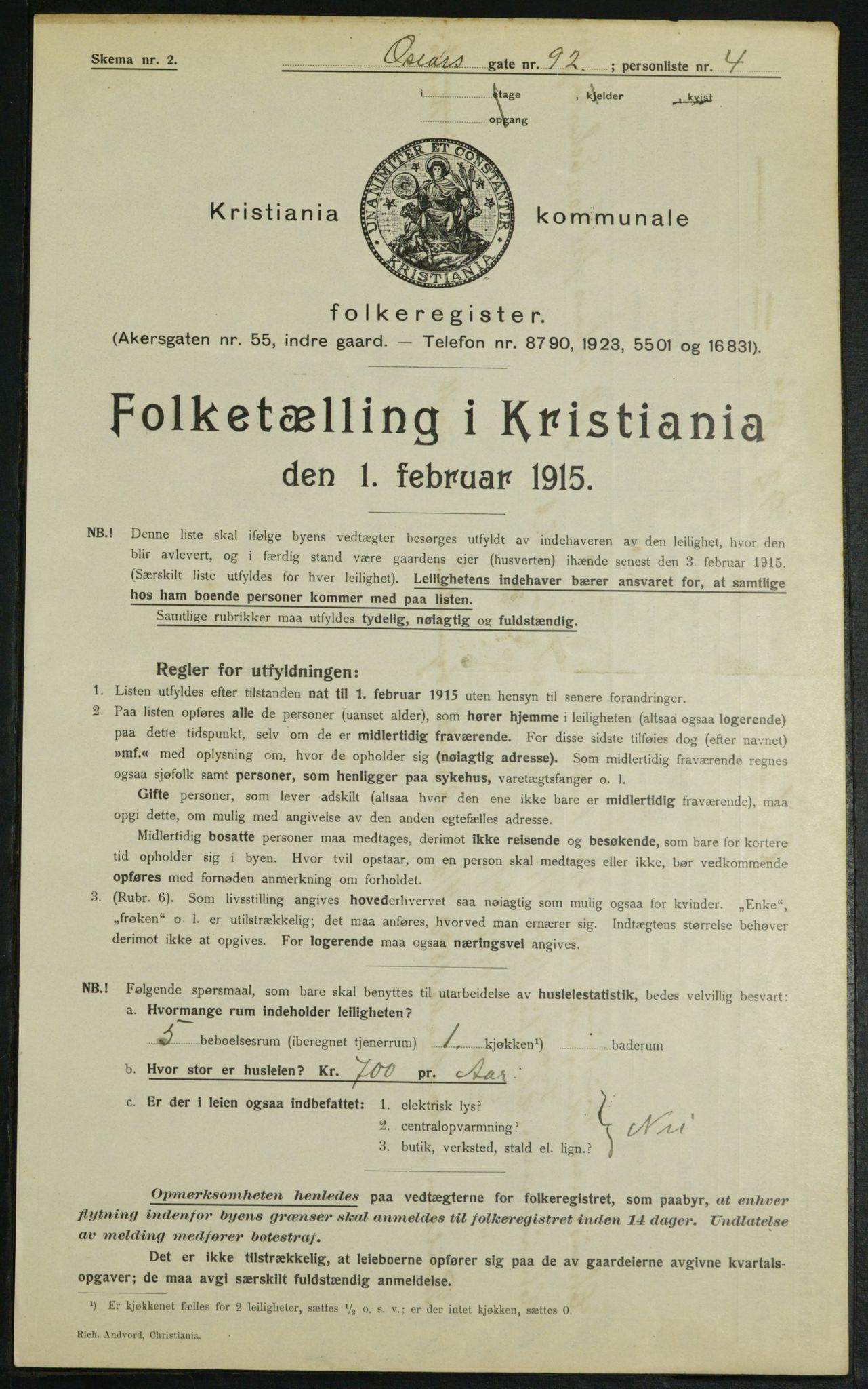 OBA, Municipal Census 1915 for Kristiania, 1915, p. 76414