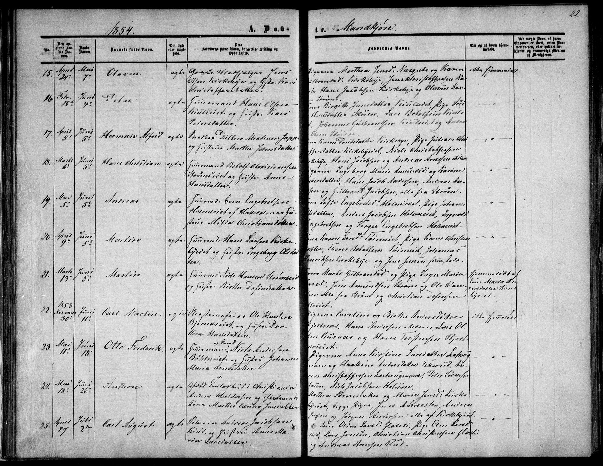 Nittedal prestekontor Kirkebøker, AV/SAO-A-10365a/F/Fa/L0005: Parish register (official) no. I 5, 1850-1862, p. 22