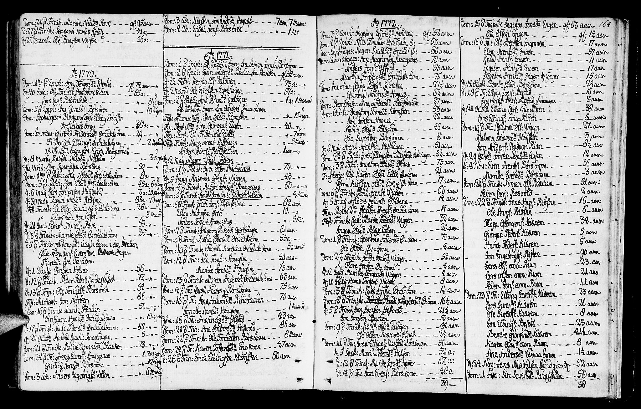 Ministerialprotokoller, klokkerbøker og fødselsregistre - Sør-Trøndelag, SAT/A-1456/665/L0768: Parish register (official) no. 665A03, 1754-1803, p. 164