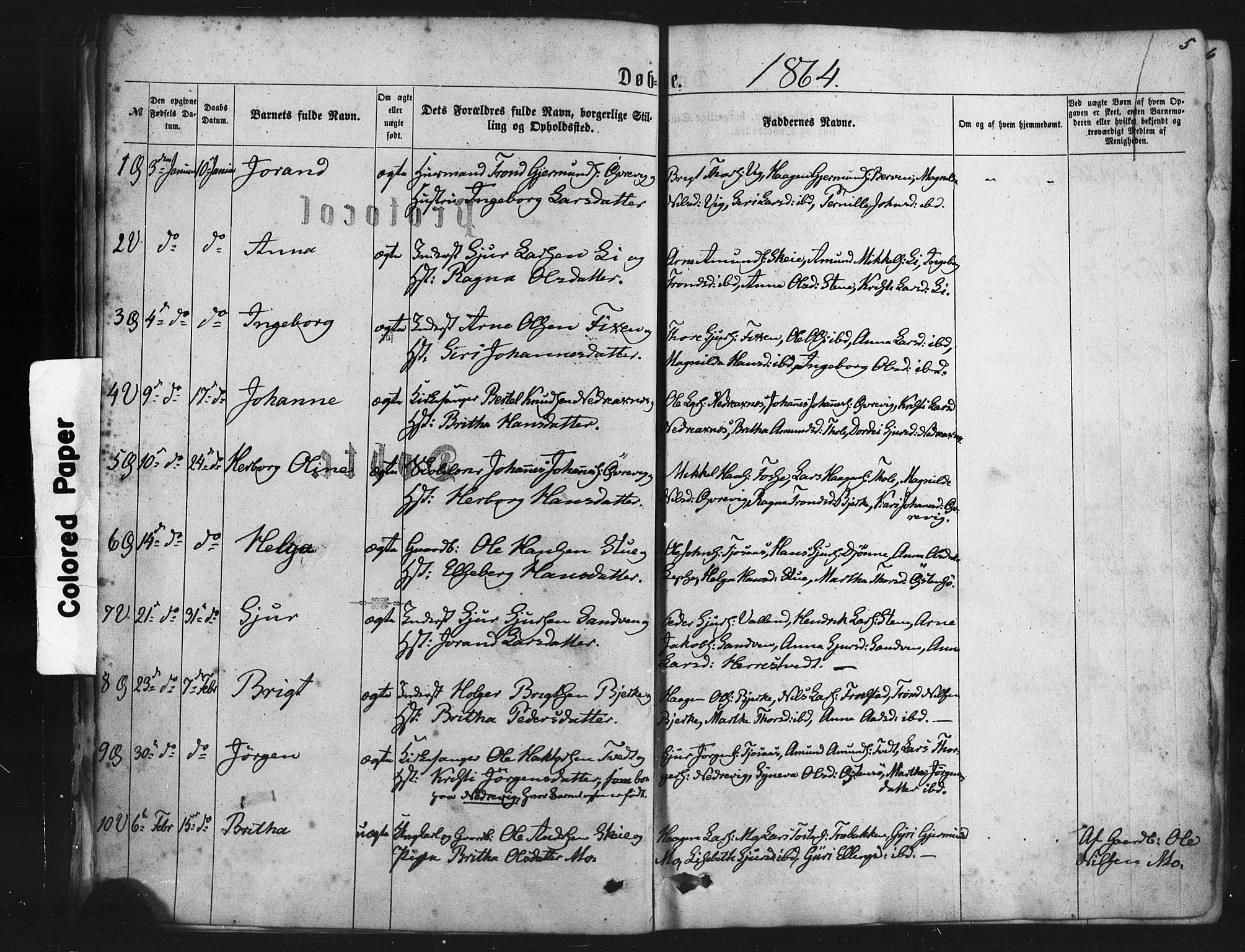 Kvam sokneprestembete, SAB/A-76201/H/Haa: Parish register (official) no. A 9, 1864-1879, p. 5