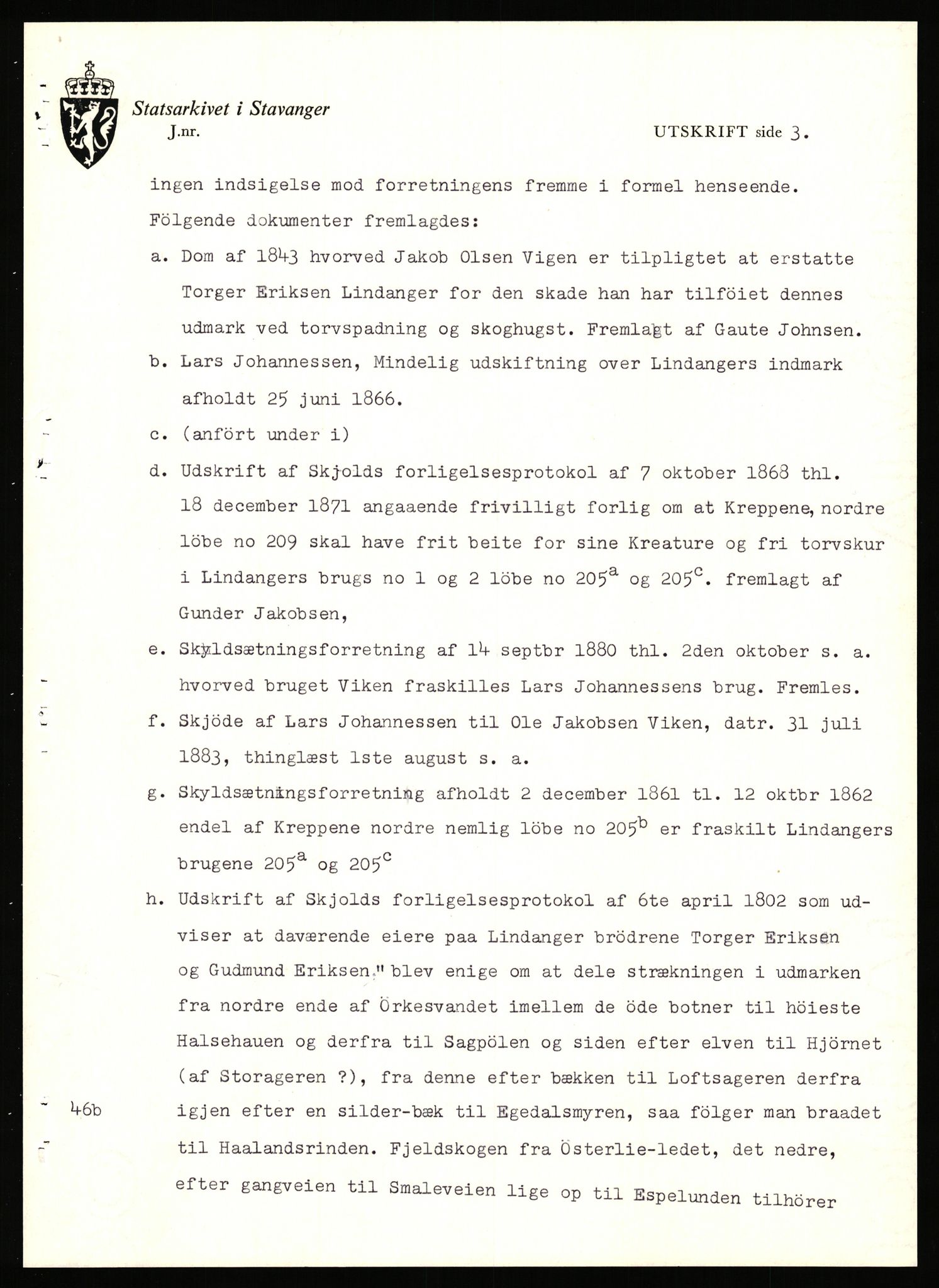 Statsarkivet i Stavanger, SAST/A-101971/03/Y/Yj/L0048: Avskrifter sortert etter gårdsnavn: Kluge - Kristianslyst, 1750-1930, p. 483