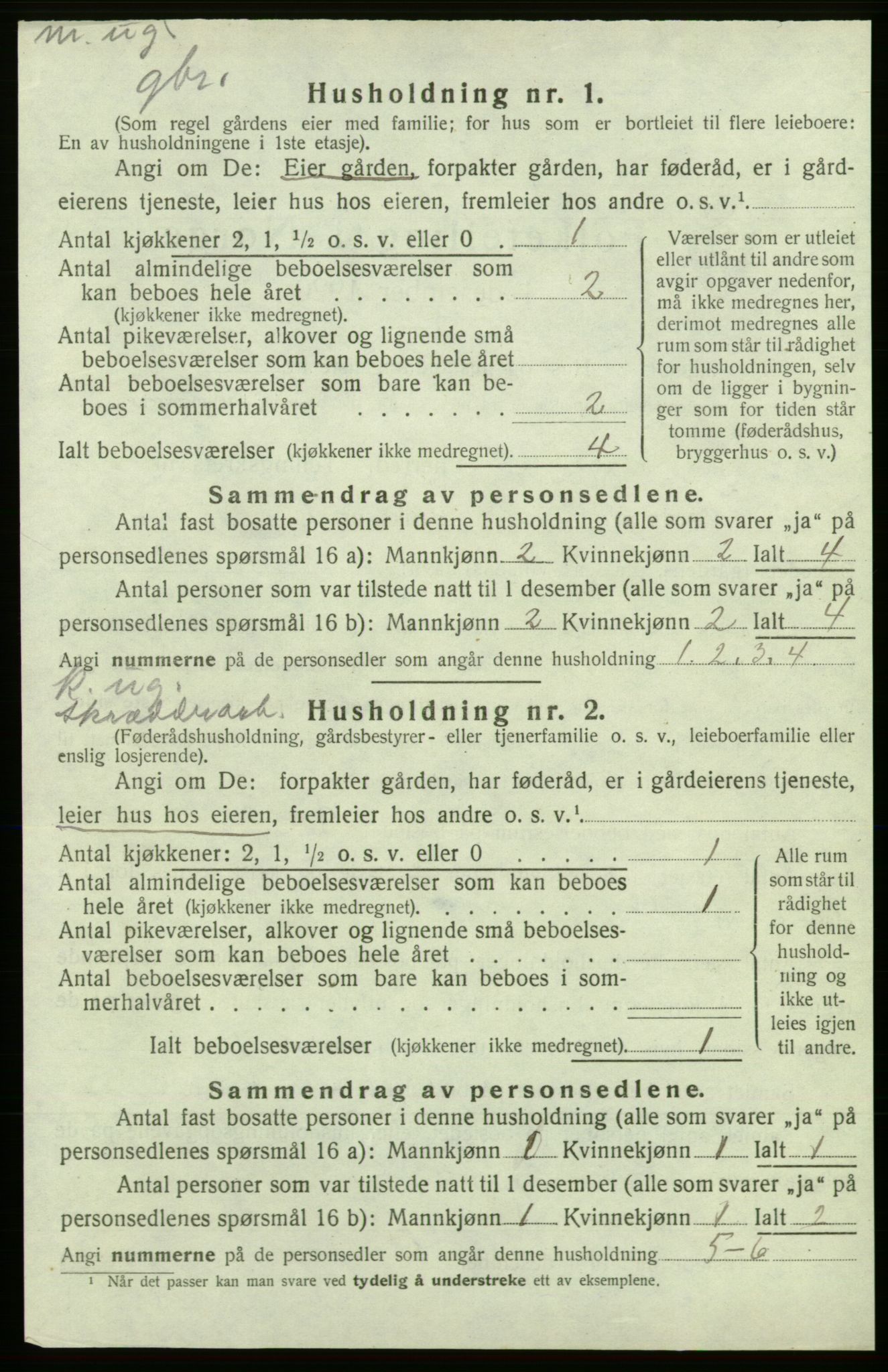 SAB, 1920 census for Kvinnherad, 1920, p. 994