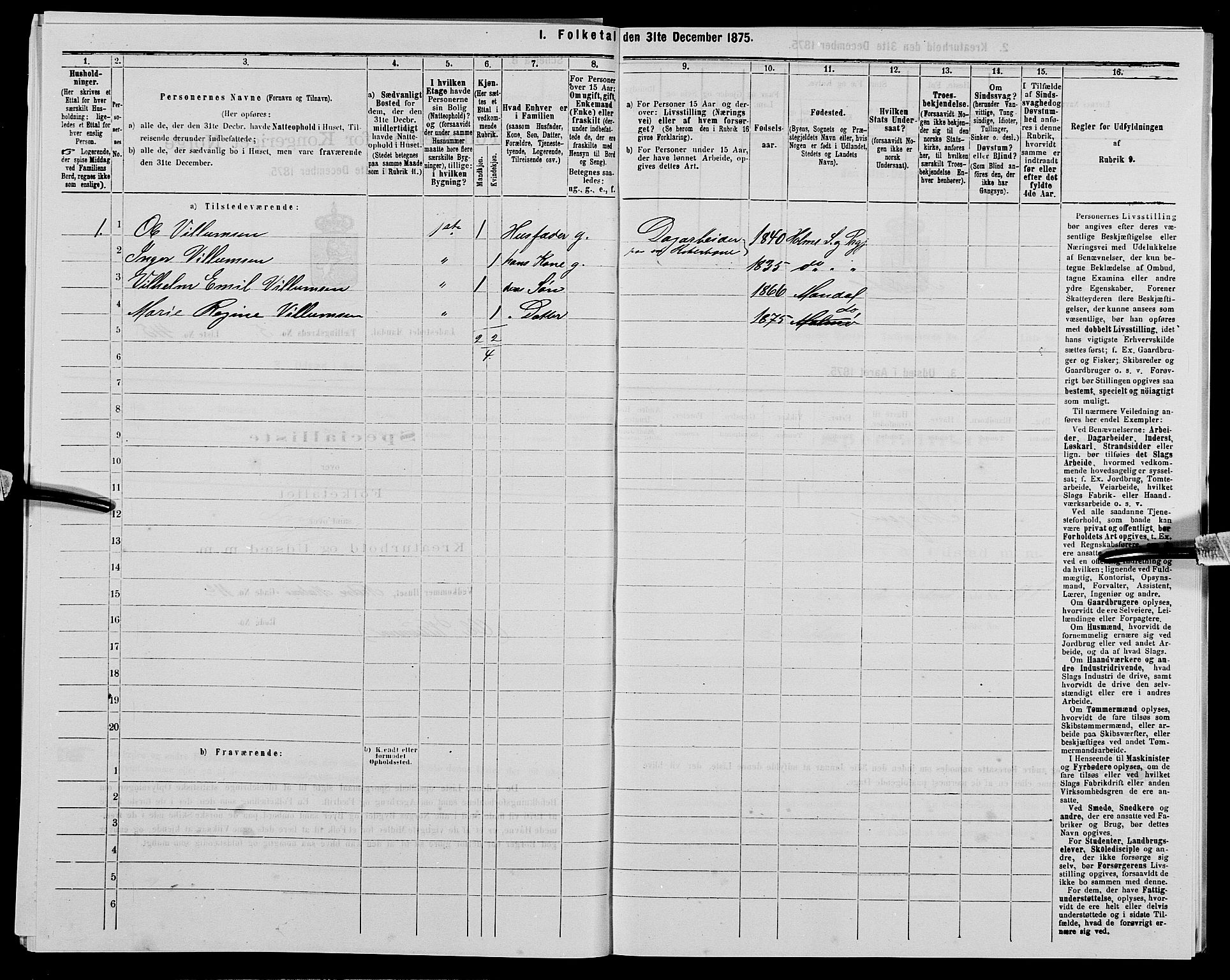 SAK, 1875 census for 1002B Mandal/Mandal, 1875, p. 872