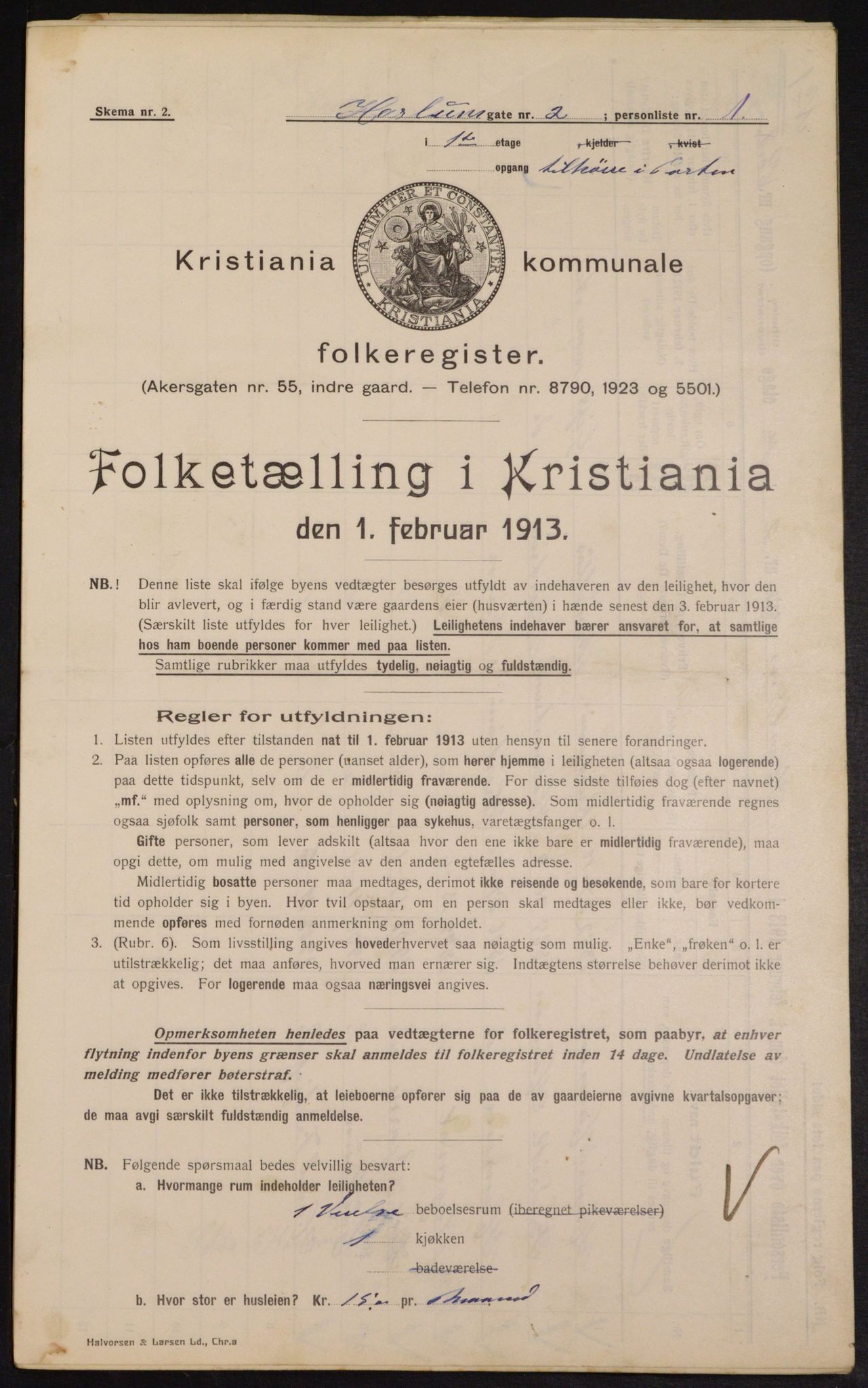 OBA, Municipal Census 1913 for Kristiania, 1913, p. 26831