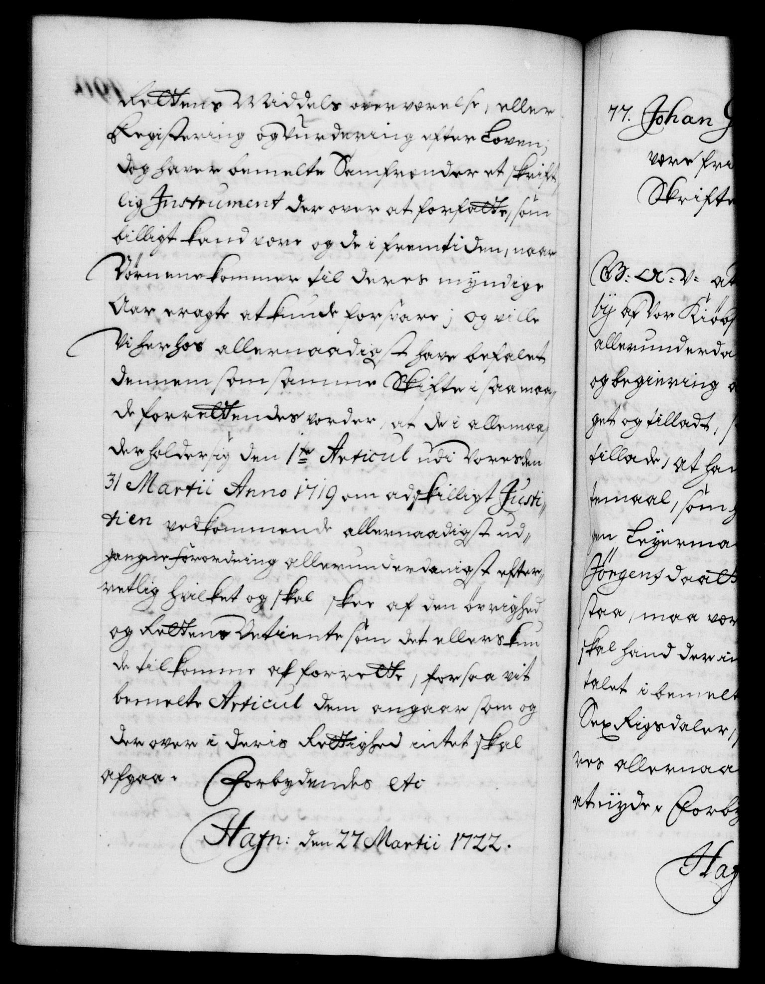 Danske Kanselli 1572-1799, AV/RA-EA-3023/F/Fc/Fca/Fcaa/L0023: Norske registre, 1720-1722, p. 490b