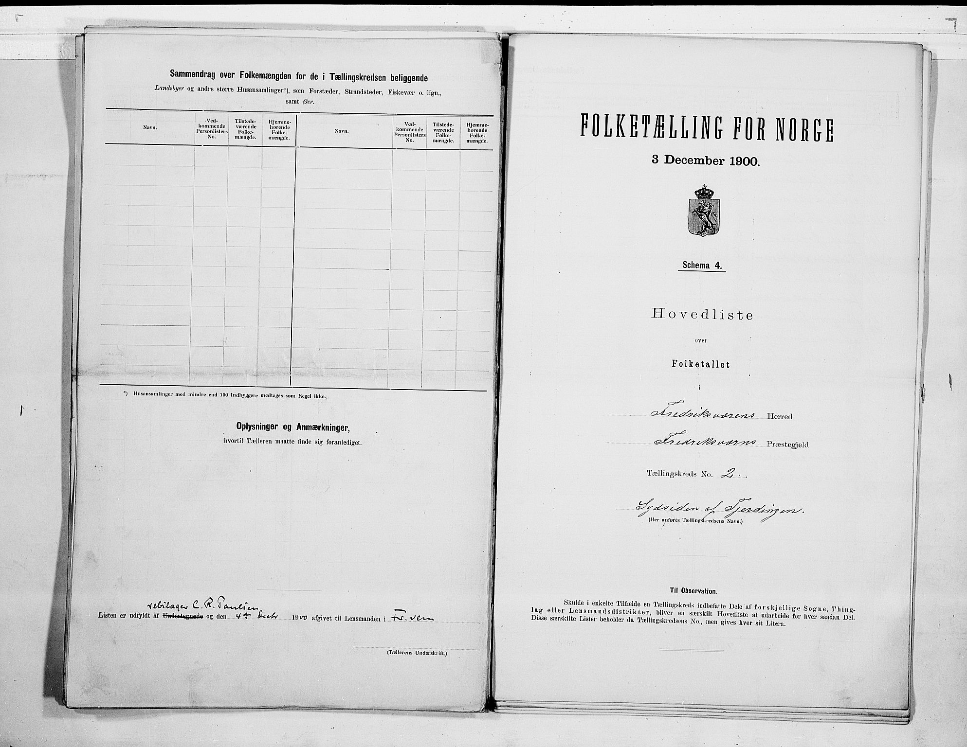 RA, 1900 census for Fredriksvern, 1900, p. 6
