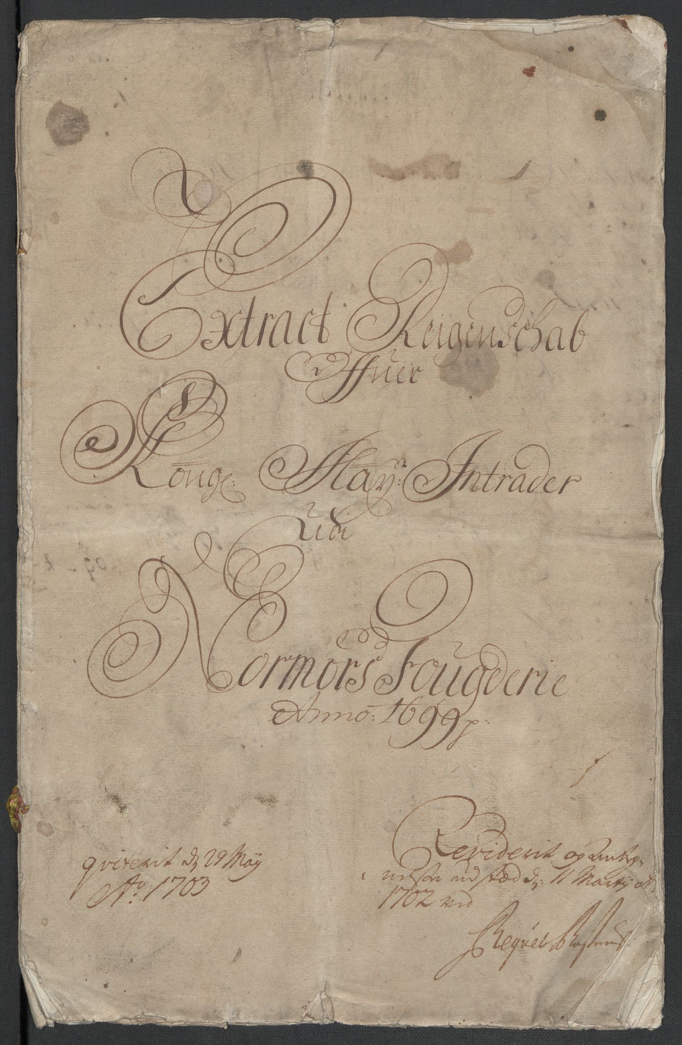 Rentekammeret inntil 1814, Reviderte regnskaper, Fogderegnskap, AV/RA-EA-4092/R56/L3738: Fogderegnskap Nordmøre, 1699, p. 5