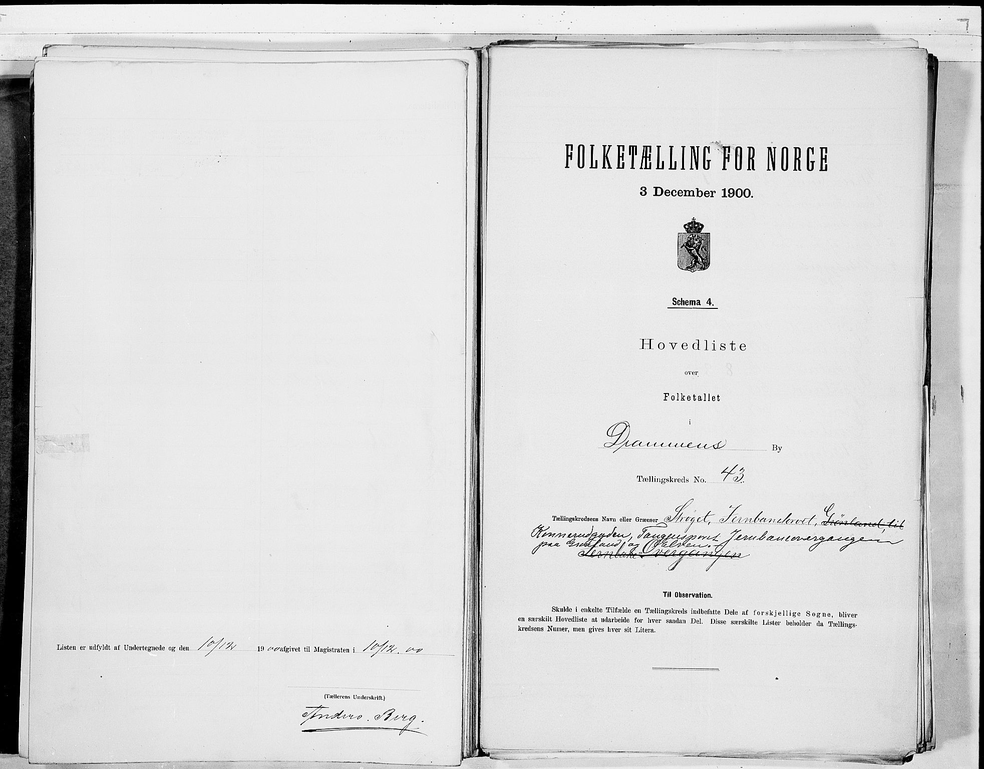 RA, 1900 census for Drammen, 1900, p. 91