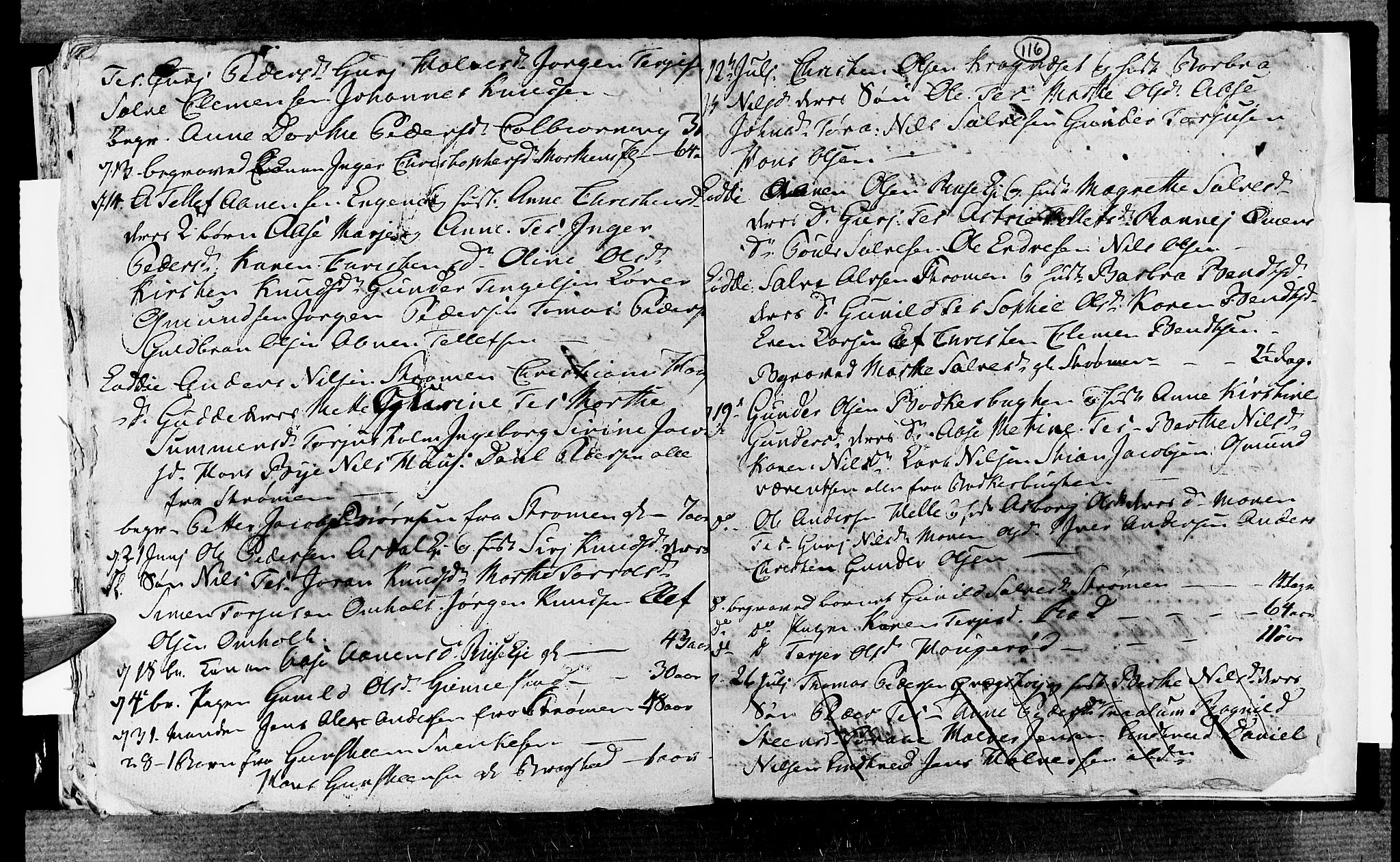 Øyestad sokneprestkontor, SAK/1111-0049/F/Fb/L0002: Parish register (copy) no. B 2, 1795-1807, p. 116