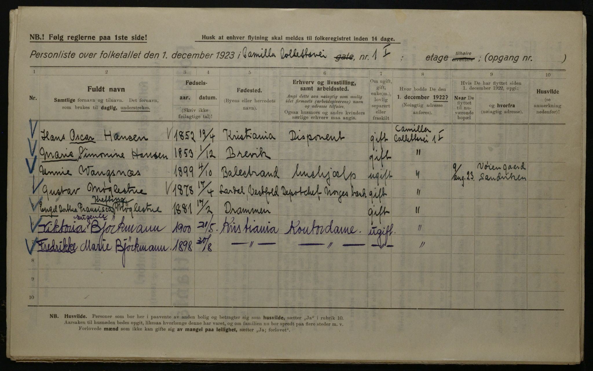 OBA, Municipal Census 1923 for Kristiania, 1923, p. 12769