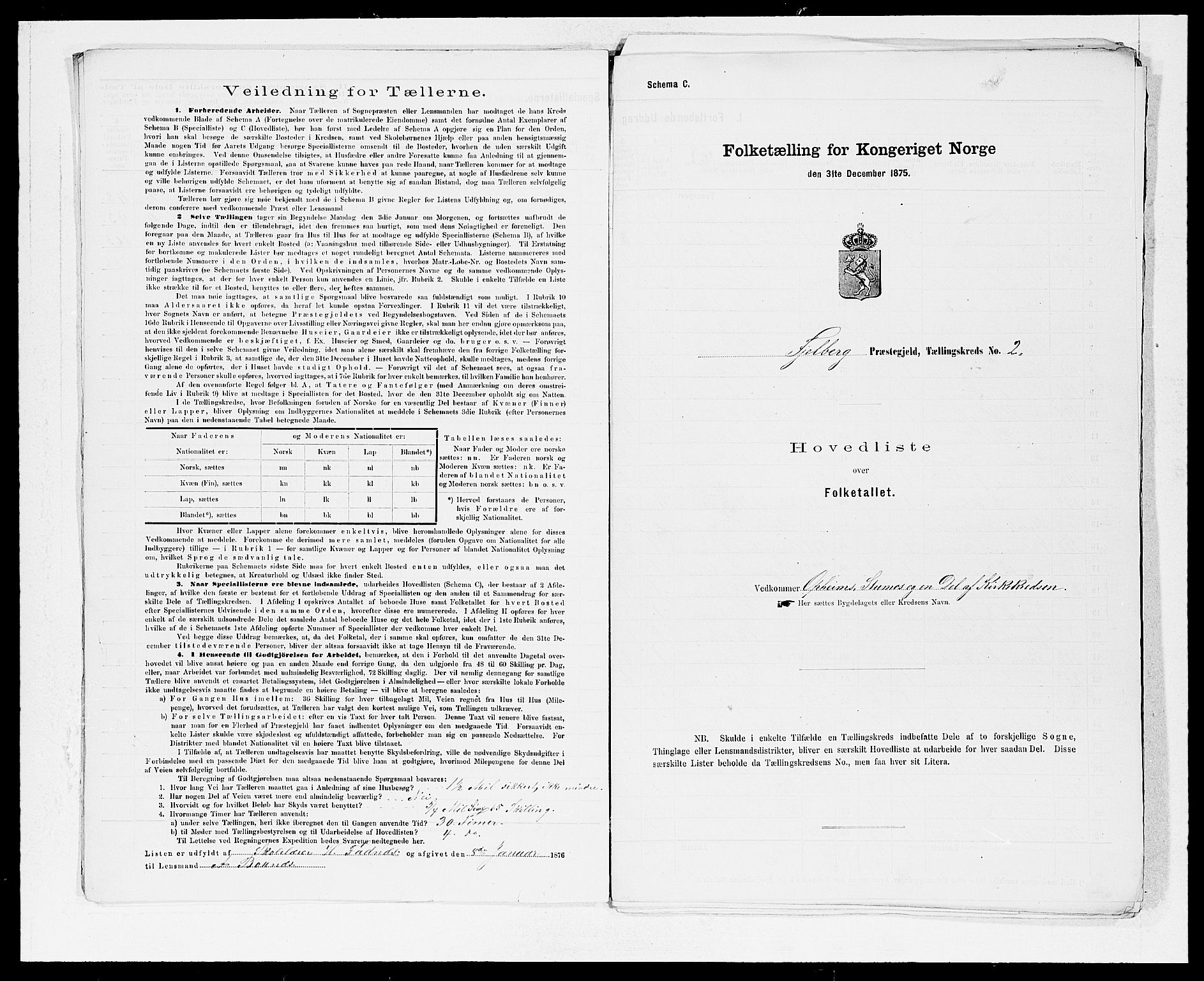 SAB, 1875 census for 1213P Fjelberg, 1875, p. 4