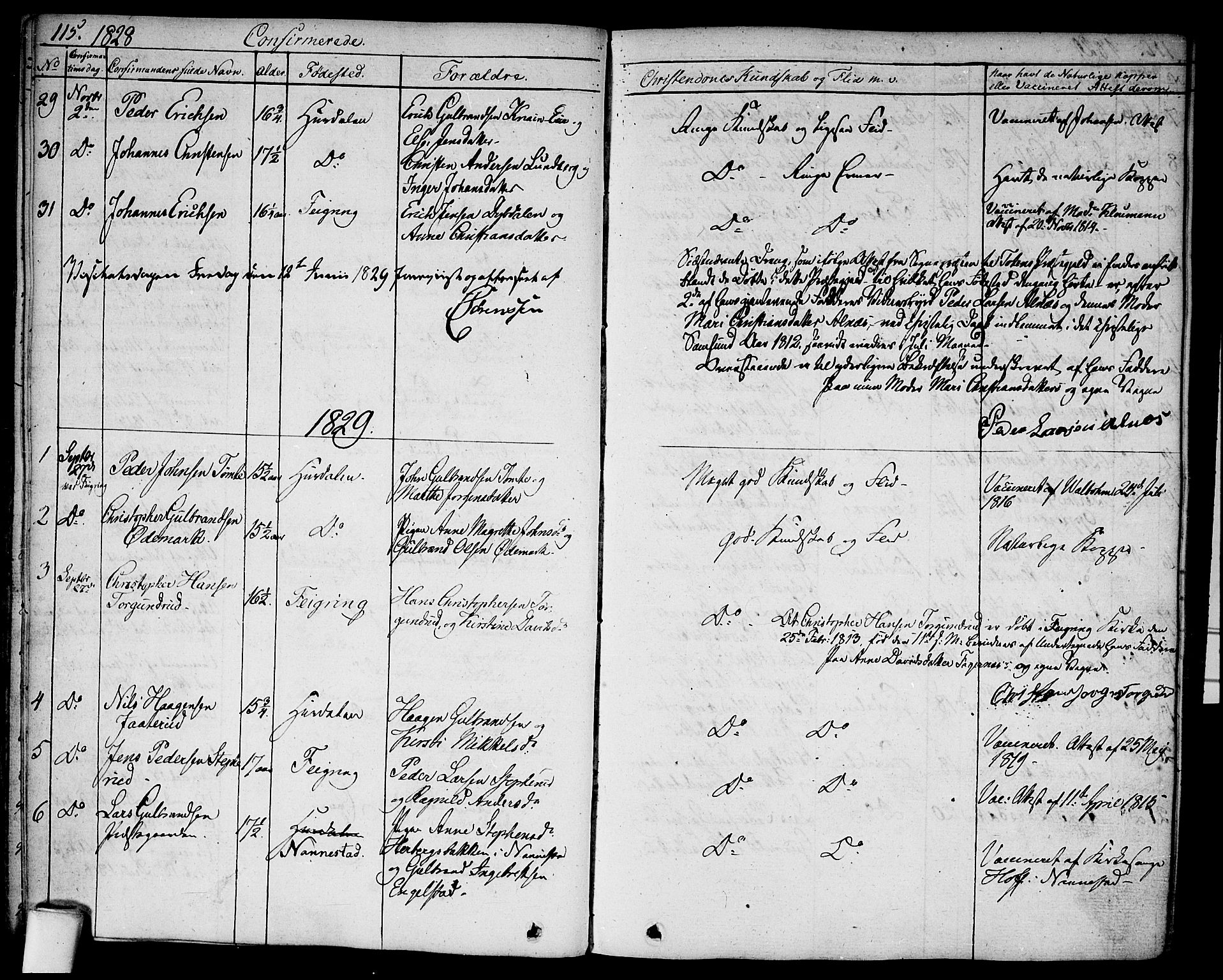 Hurdal prestekontor Kirkebøker, SAO/A-10889/F/Fa/L0004: Parish register (official) no. I 4, 1828-1845, p. 115