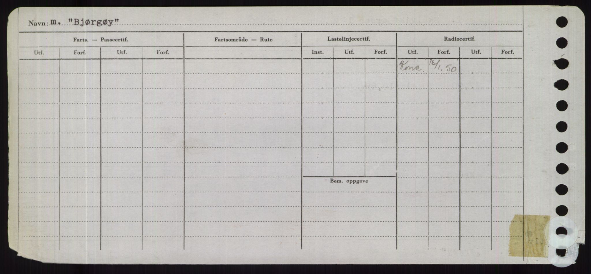 Sjøfartsdirektoratet med forløpere, Skipsmålingen, RA/S-1627/H/Hd/L0004: Fartøy, Bia-Boy, p. 194