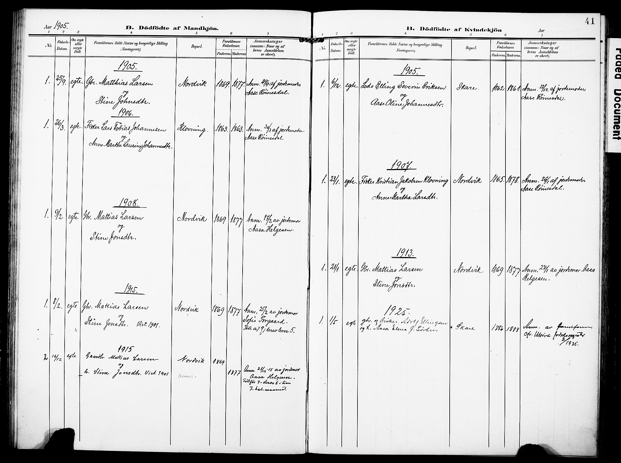 Torvastad sokneprestkontor, AV/SAST-A -101857/H/Ha/Haa/L0018: Parish register (official) no. A 17, 1903-1925, p. 41