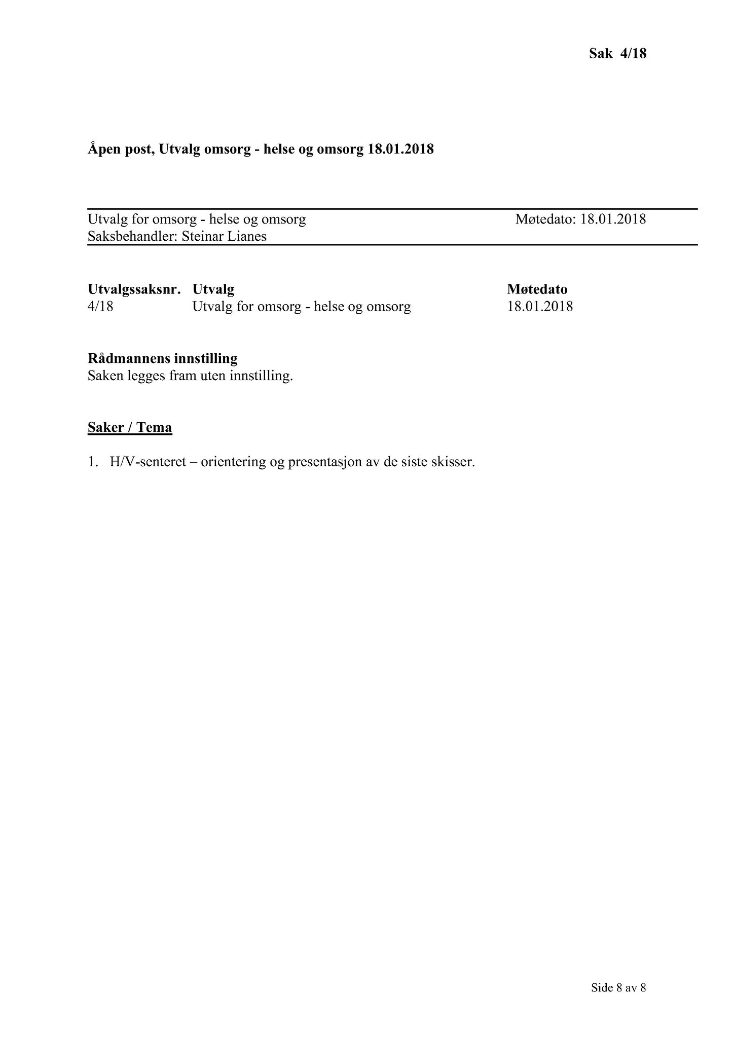 Klæbu Kommune, TRKO/KK/05-UOm/L009: Utvalg for omsorg - Møtedokumenter, 2018, p. 9