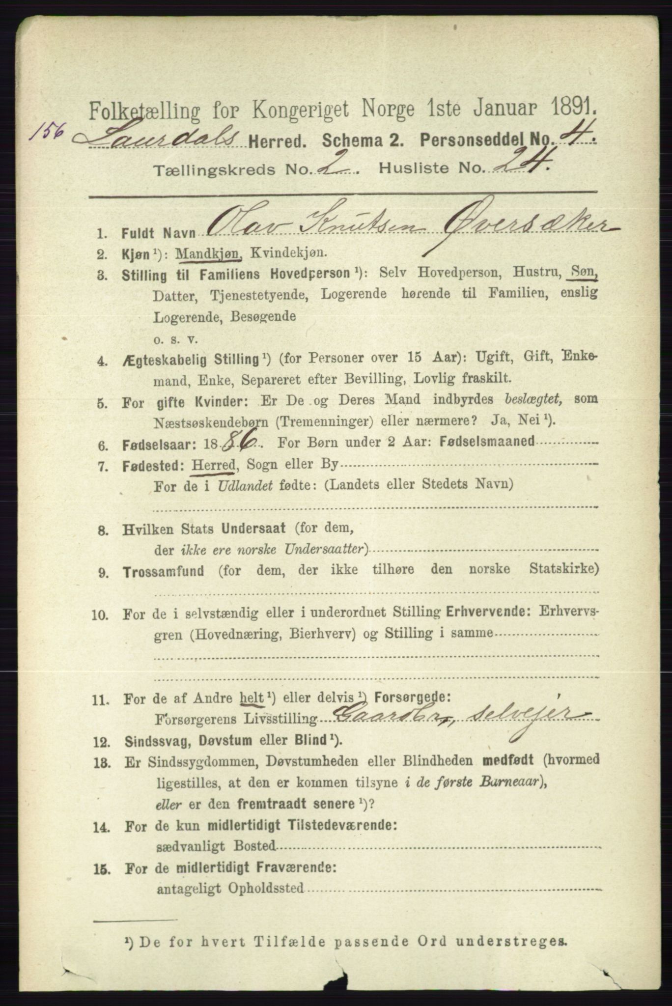 RA, 1891 census for 0833 Lårdal, 1891, p. 755