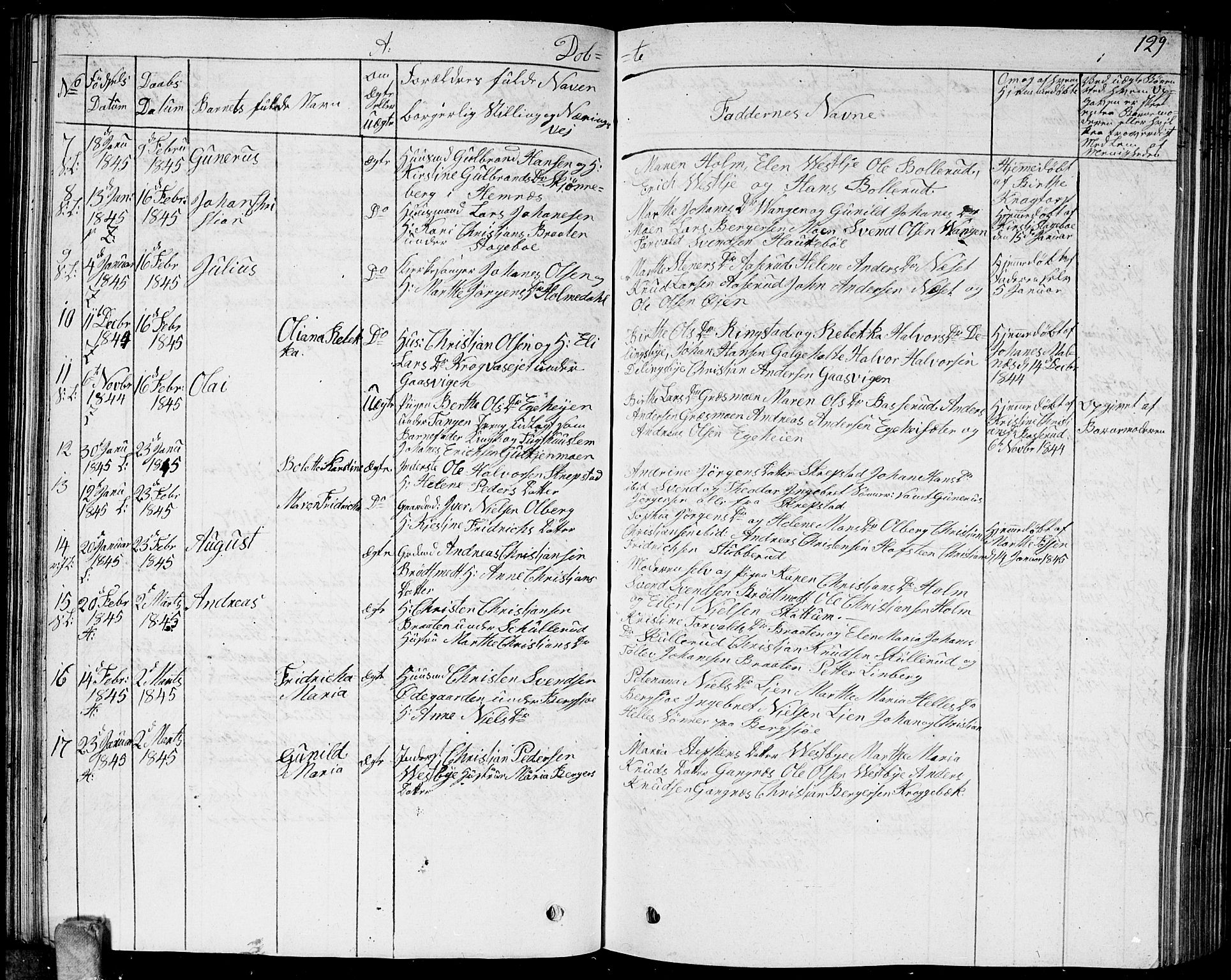 Høland prestekontor Kirkebøker, SAO/A-10346a/G/Ga/L0002: Parish register (copy) no. I 2, 1827-1845, p. 129