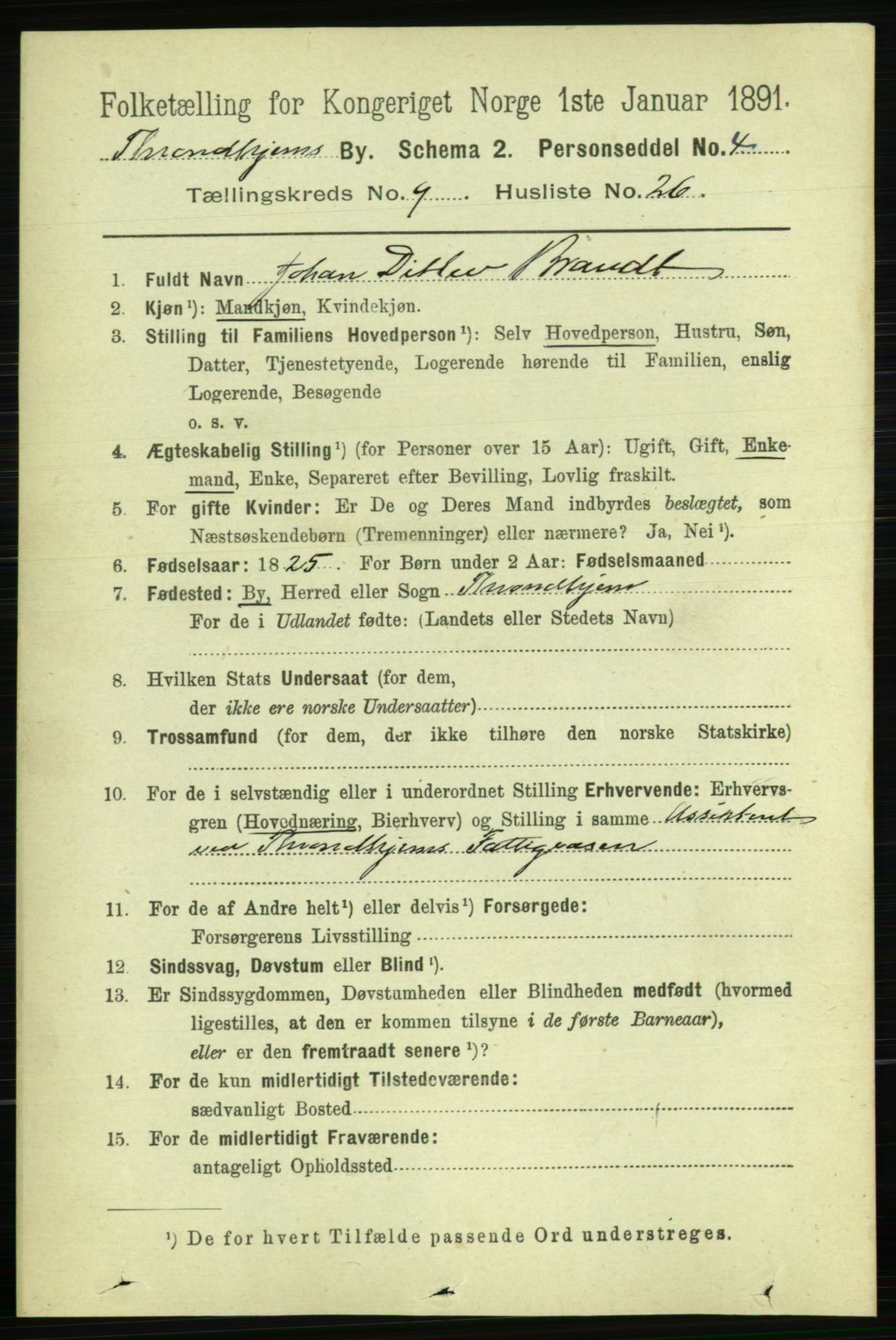 RA, 1891 census for 1601 Trondheim, 1891, p. 7947