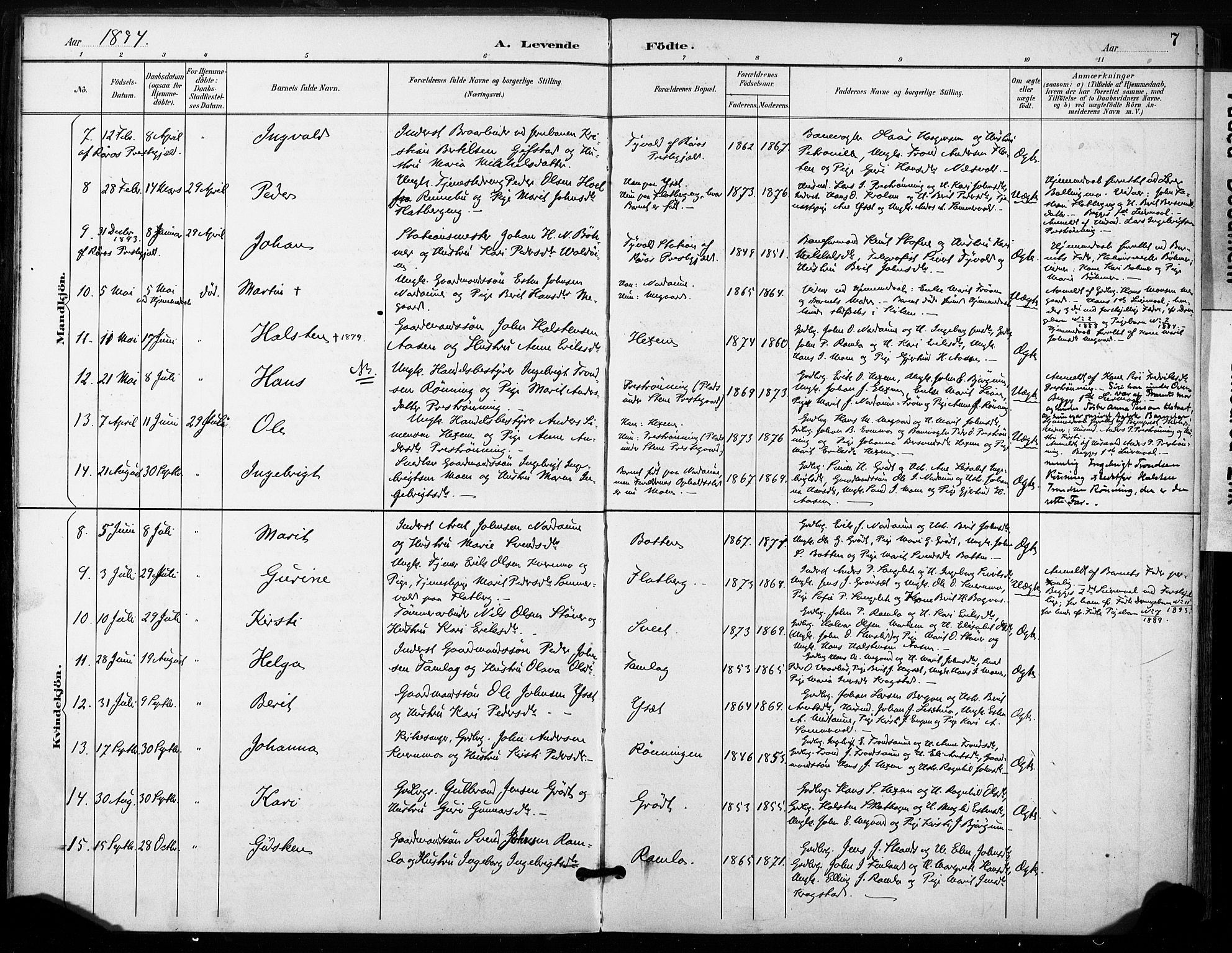Ministerialprotokoller, klokkerbøker og fødselsregistre - Sør-Trøndelag, SAT/A-1456/685/L0973: Parish register (official) no. 685A10, 1891-1907, p. 7