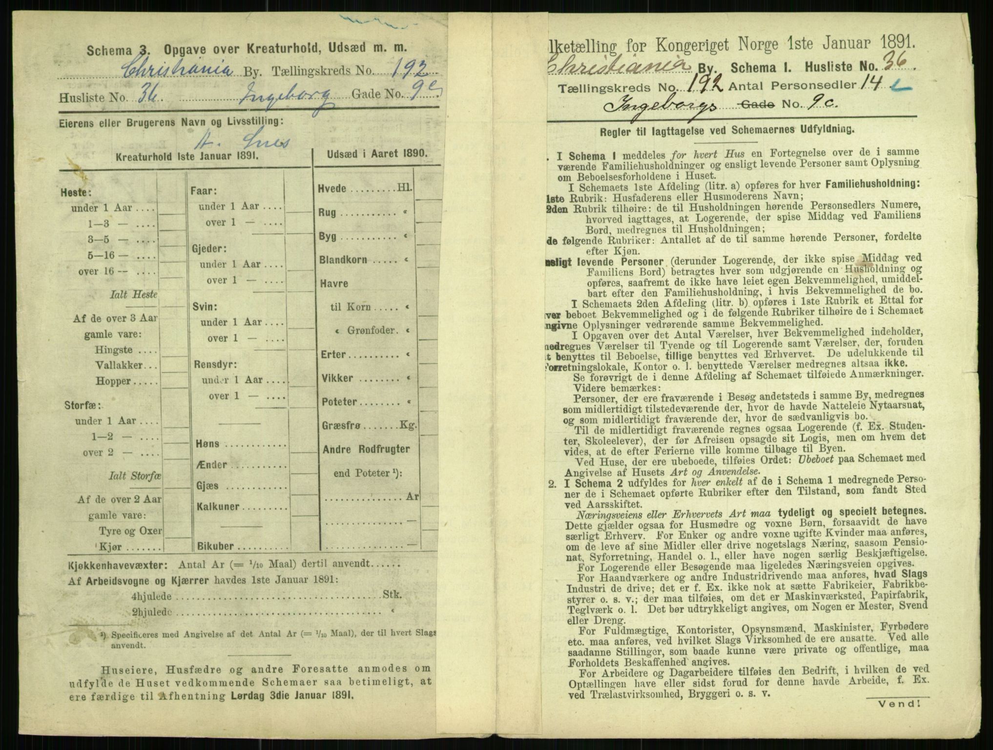 RA, 1891 census for 0301 Kristiania, 1891, p. 115479