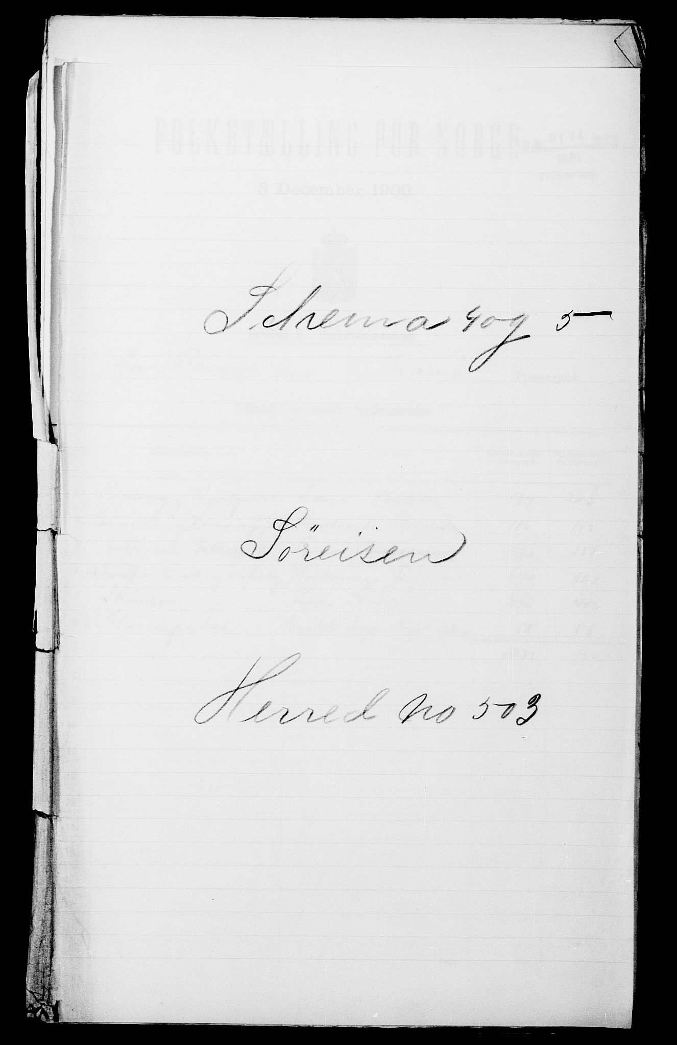 SATØ, 1900 census for Sørreisa, 1900, p. 1