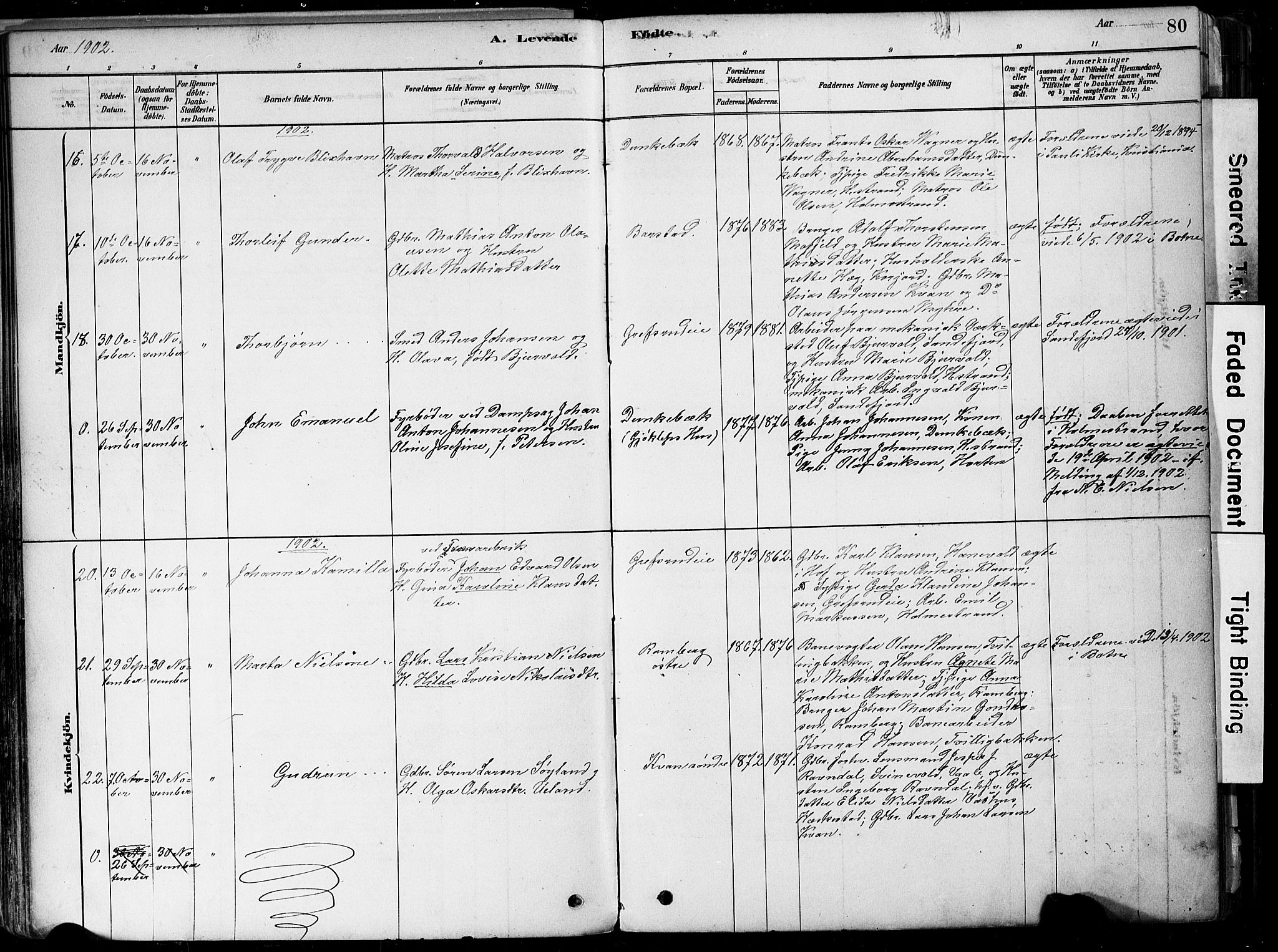 Botne kirkebøker, AV/SAKO-A-340/F/Fa/L0007: Parish register (official) no. I 7, 1878-1910, p. 80