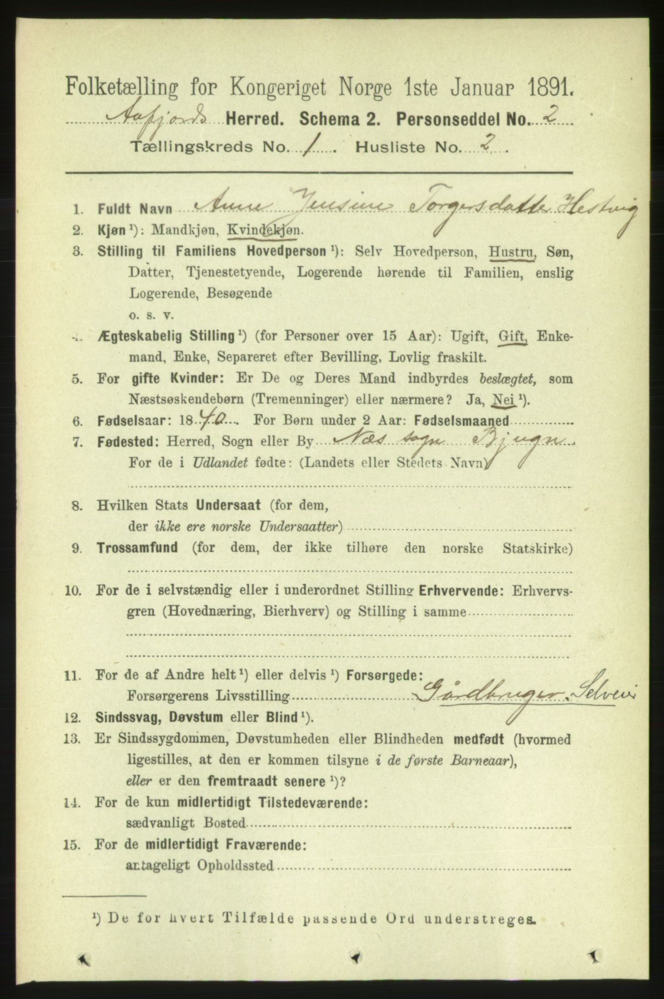 RA, 1891 census for 1630 Åfjord, 1891, p. 77