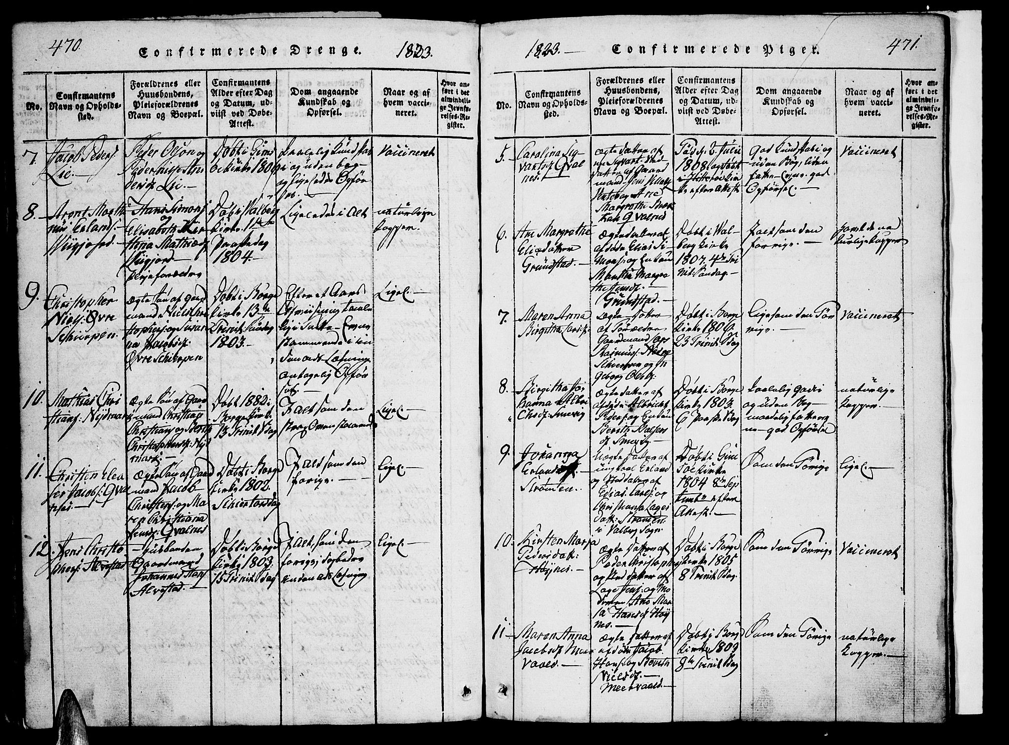 Ministerialprotokoller, klokkerbøker og fødselsregistre - Nordland, AV/SAT-A-1459/880/L1130: Parish register (official) no. 880A04, 1821-1843, p. 470-471