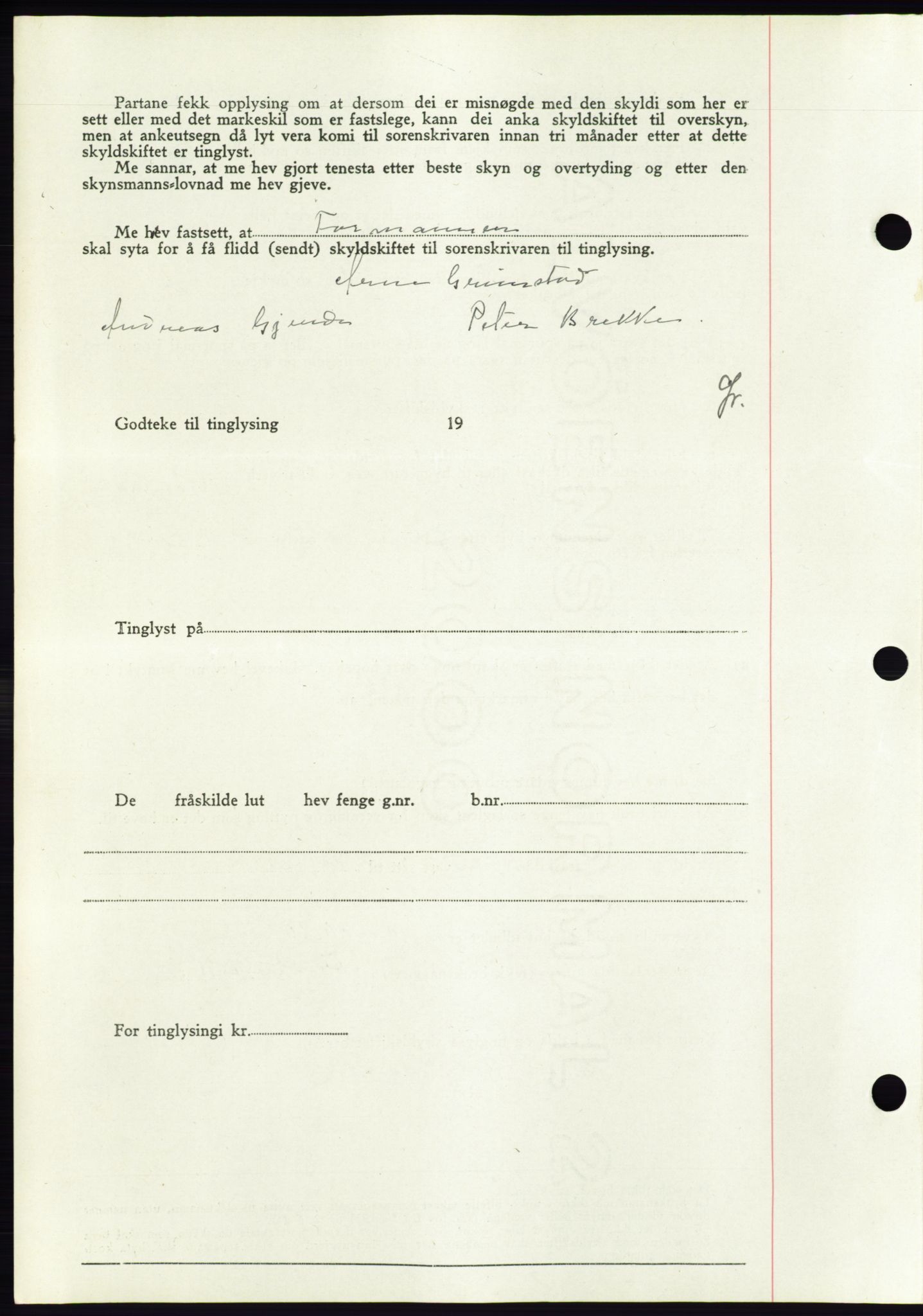 Søre Sunnmøre sorenskriveri, AV/SAT-A-4122/1/2/2C/L0075: Mortgage book no. 1A, 1943-1943, Diary no: : 503/1943